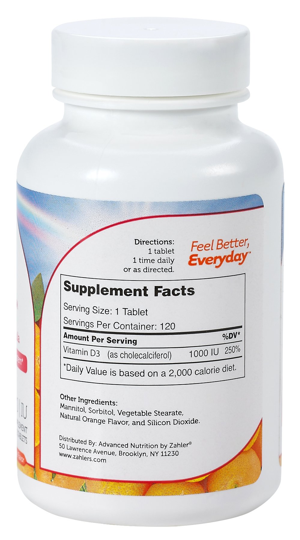 Zahler Junior D3 Chewable Tablet 1000IU, 240 Count