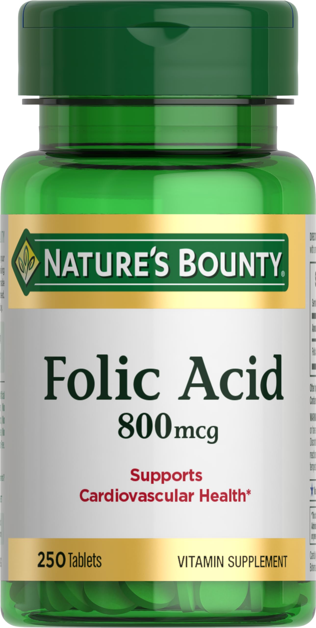 Nature's Bounty Folic Acid Supplement Tablet 250 Tablets