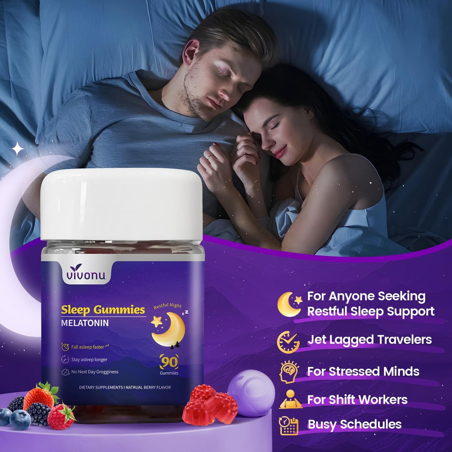 VivoNu Melatonin Gummies 10mg, 90 Count