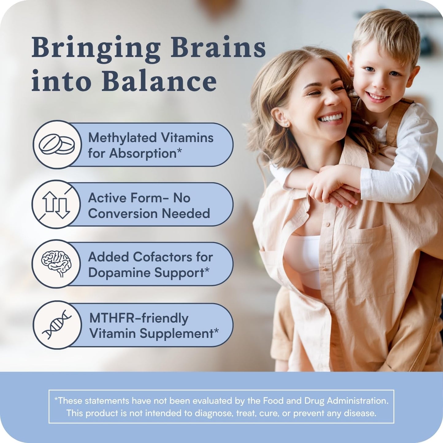 Accentrate Brain Supplement for Focus, Attention, Mood Vitamin B Complex Tablet, 30 Count