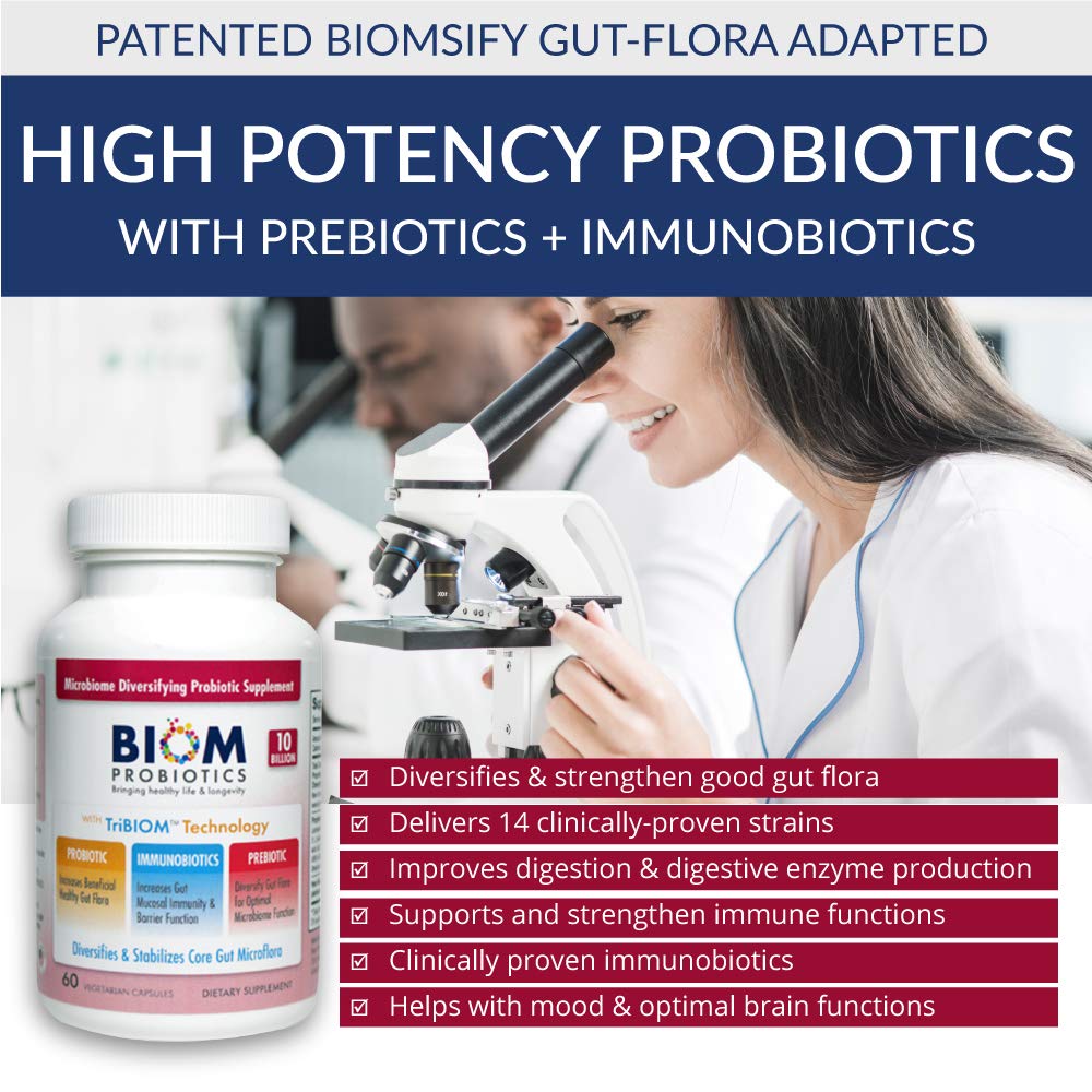 Biom Probiotics 3-in-1 Formula Capsule, 60 Count, 10 Billion CFU