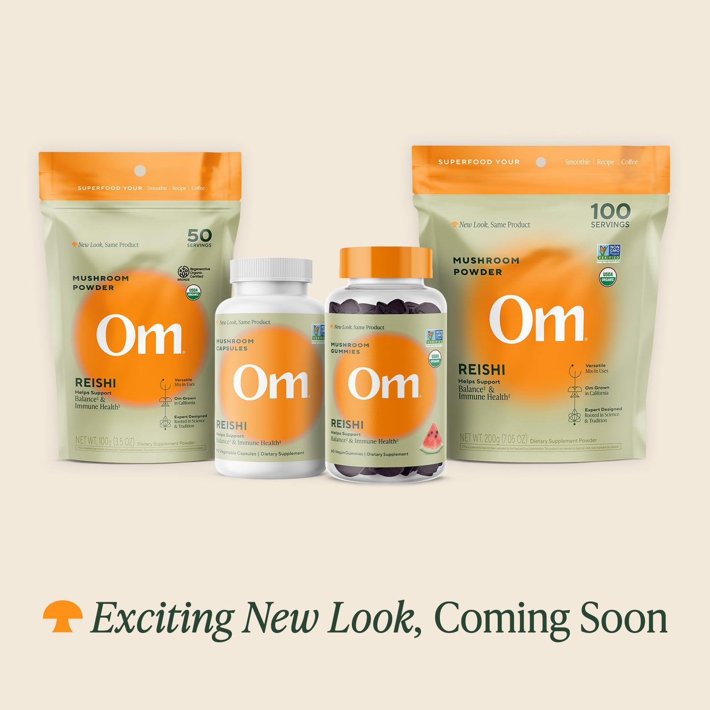 OM MUSHROOM SUPERFOOD Reishi Organic Mushroom Powder 7.05 oz
