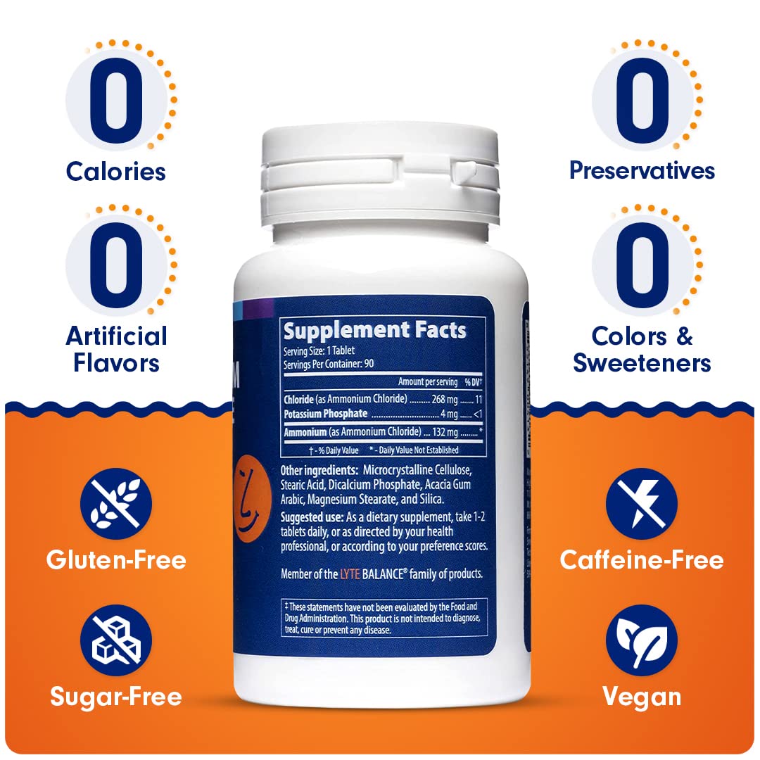 SENSEable Supplements Lyte Balance Ammonium Chloride + Potassium Phosphate Supplement Tablets, 90