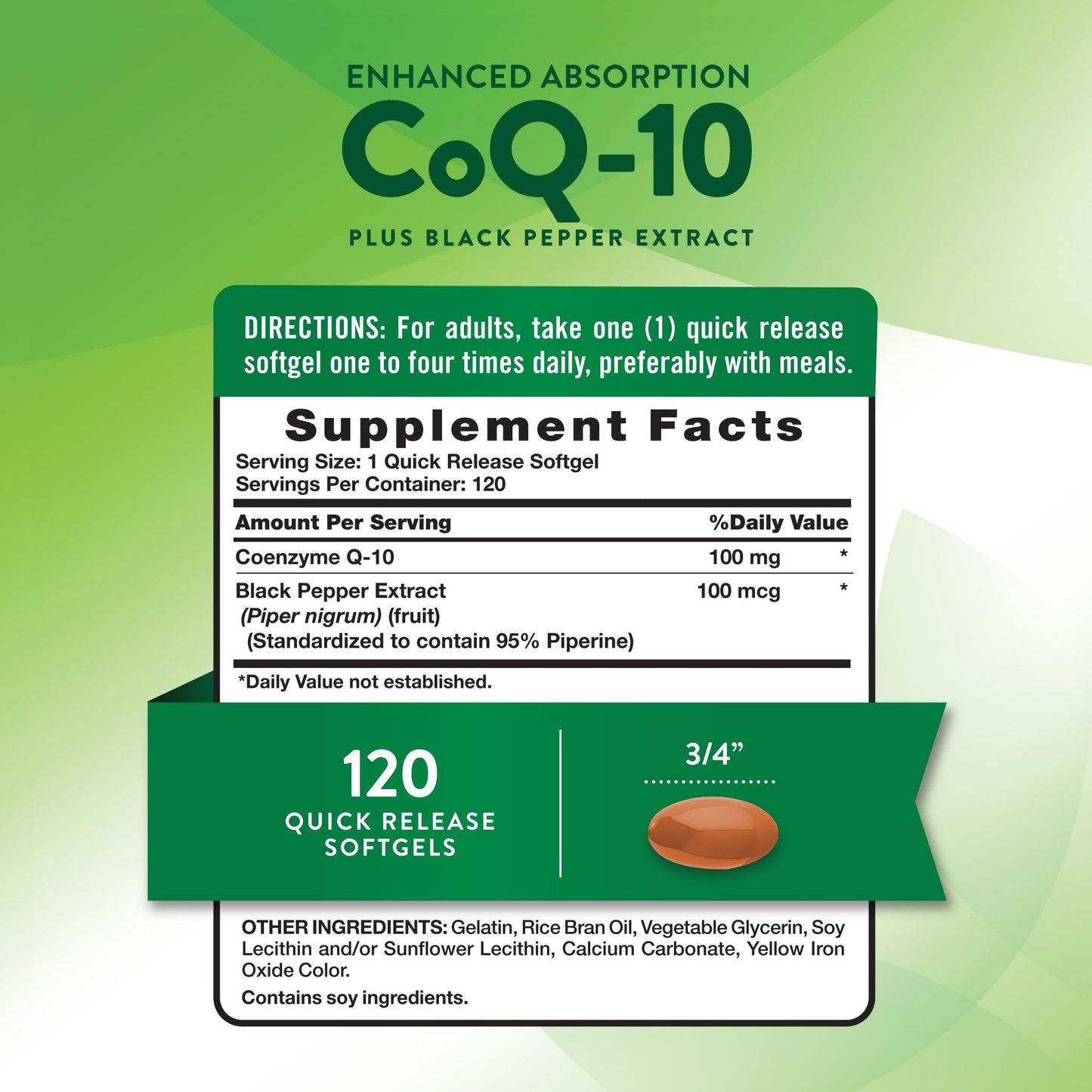 Nature's Truth CoQ10 100mg Softgels, 120 Count