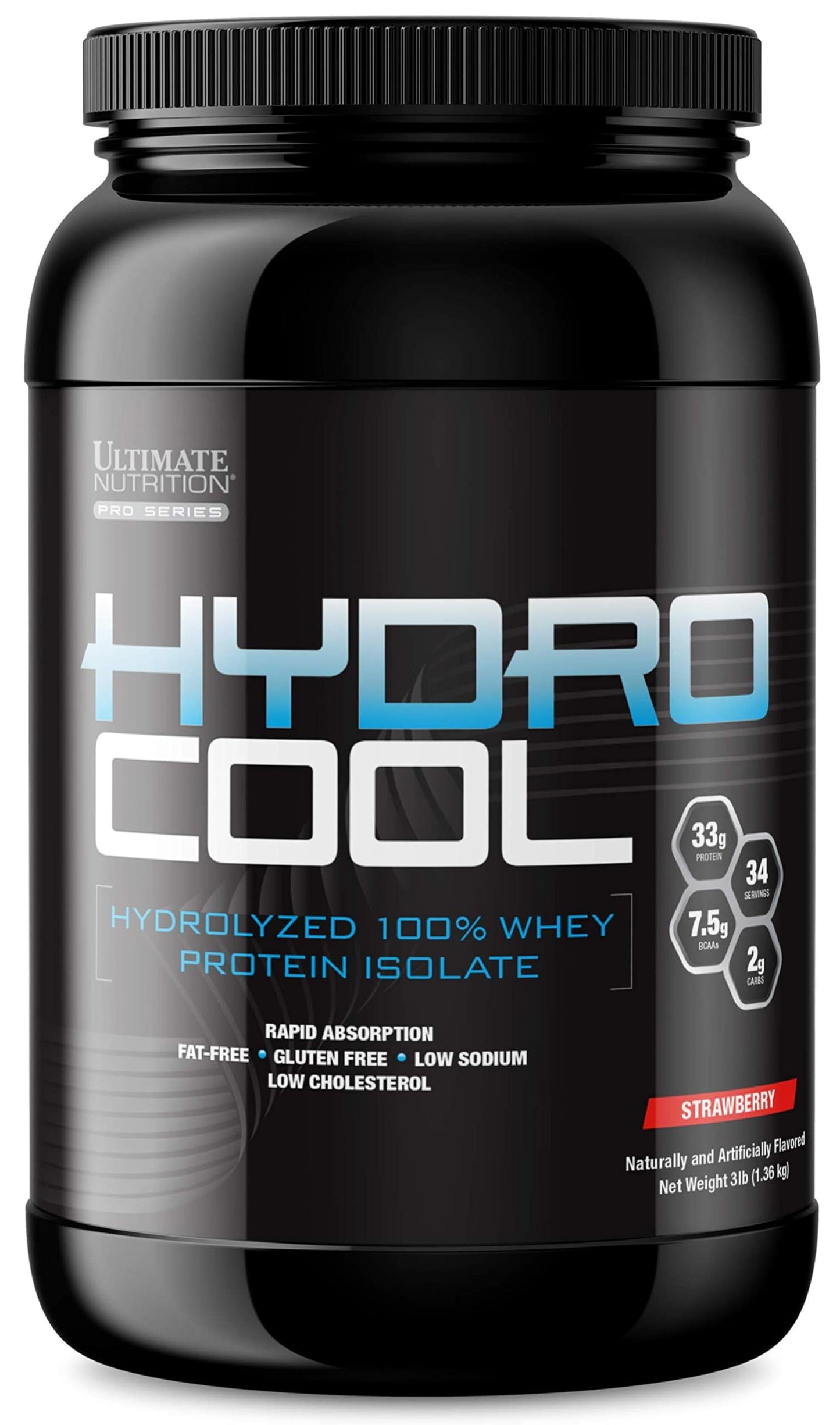 Ultimate Nutrition HydroCool Hydrolyzed Whey Protein Isolate Powder Strawberry, 48 Servings