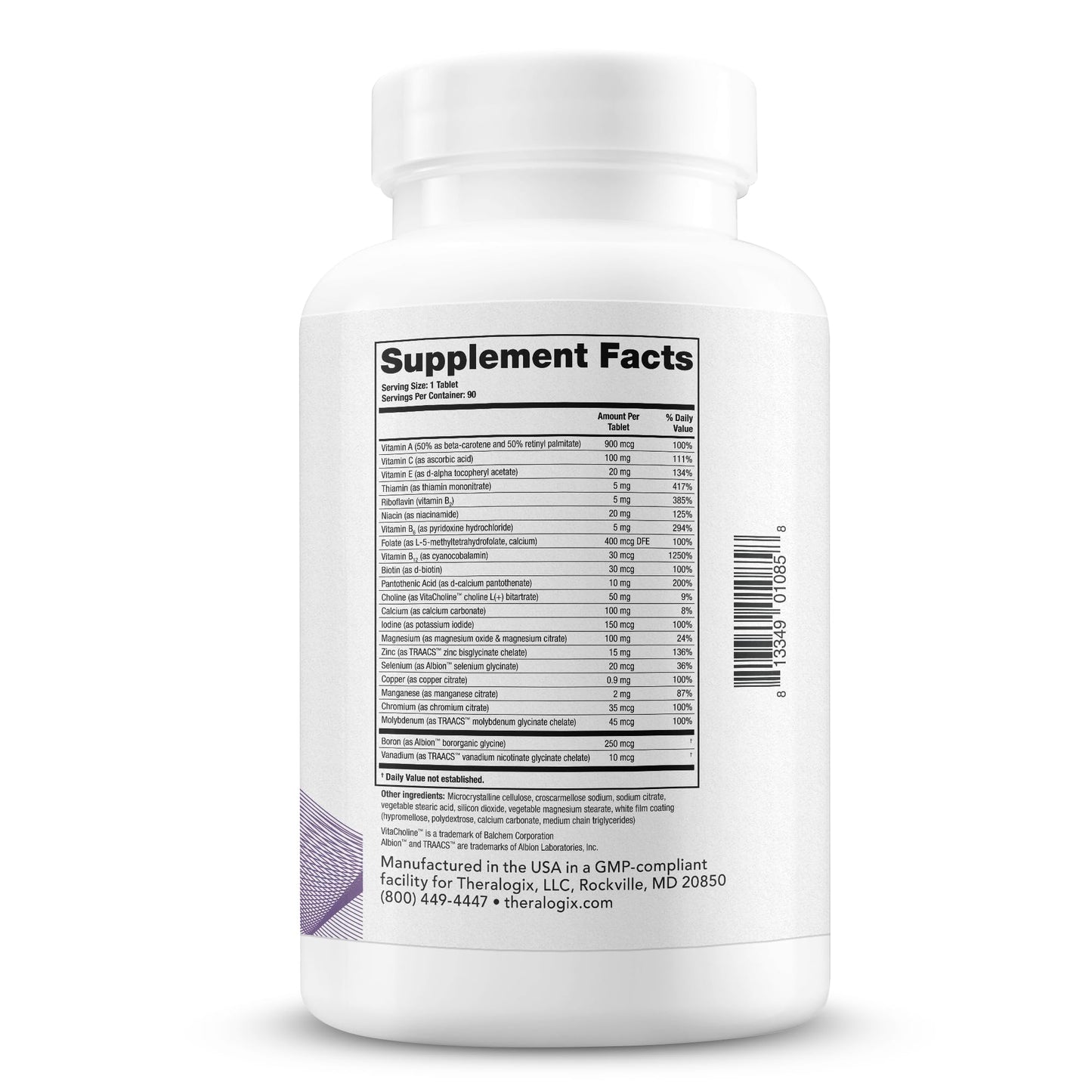 Theralogix Companion Multivitamin & Mineral Supplement Tablet 90 Count