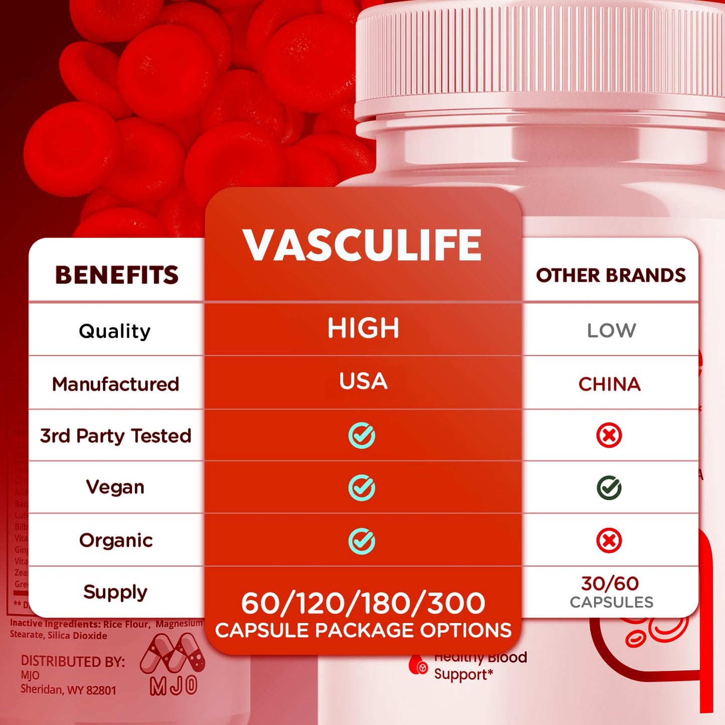 MJO Vasculife Capsules, 300 Capsules