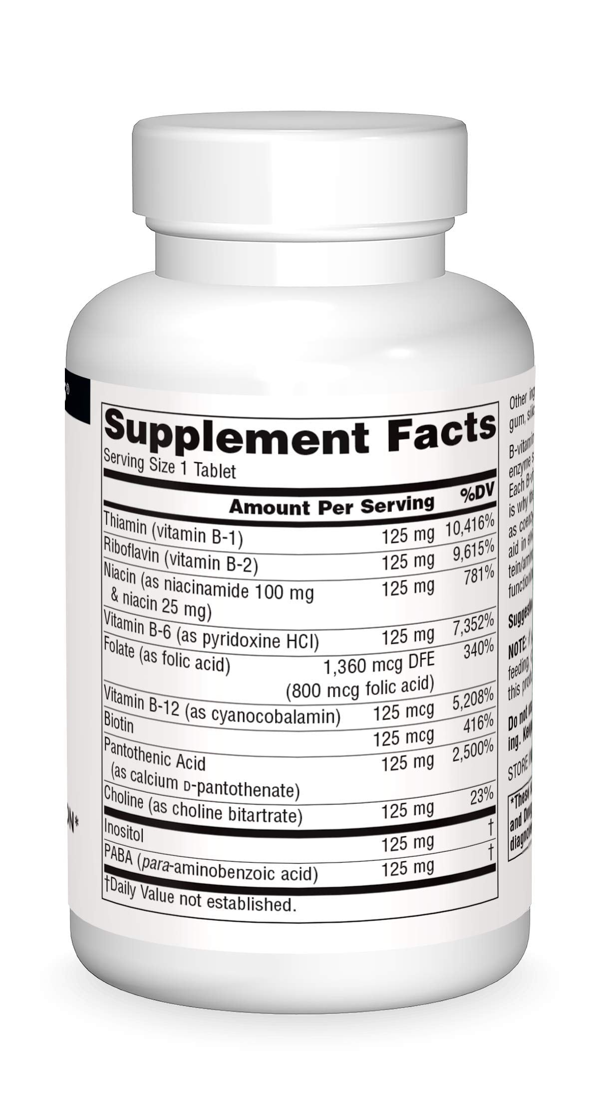 Source Naturals B-125 125 mg B-Vitamins for Energy Production Support, 90 Tablets