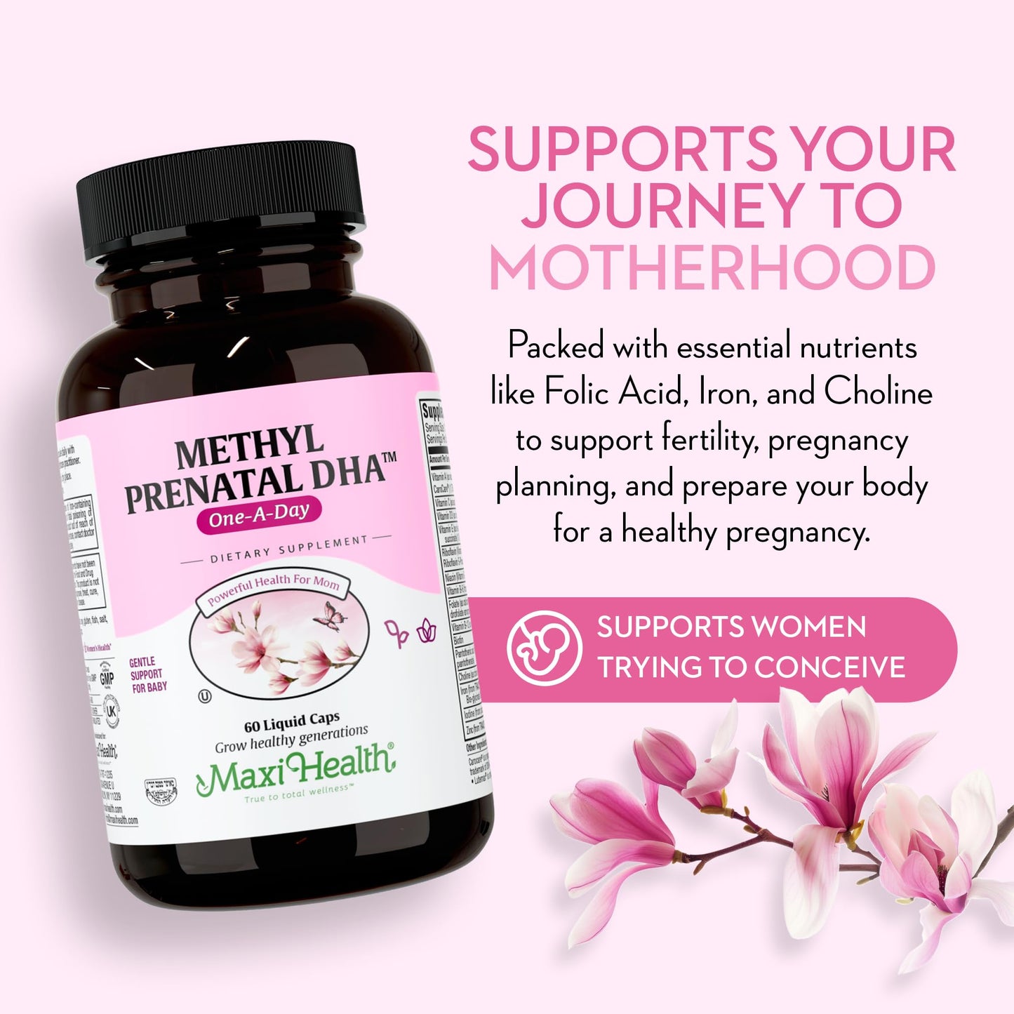 Maxi Health Methyl Prenatal DHA Prenatal Vitamins Capsules 60