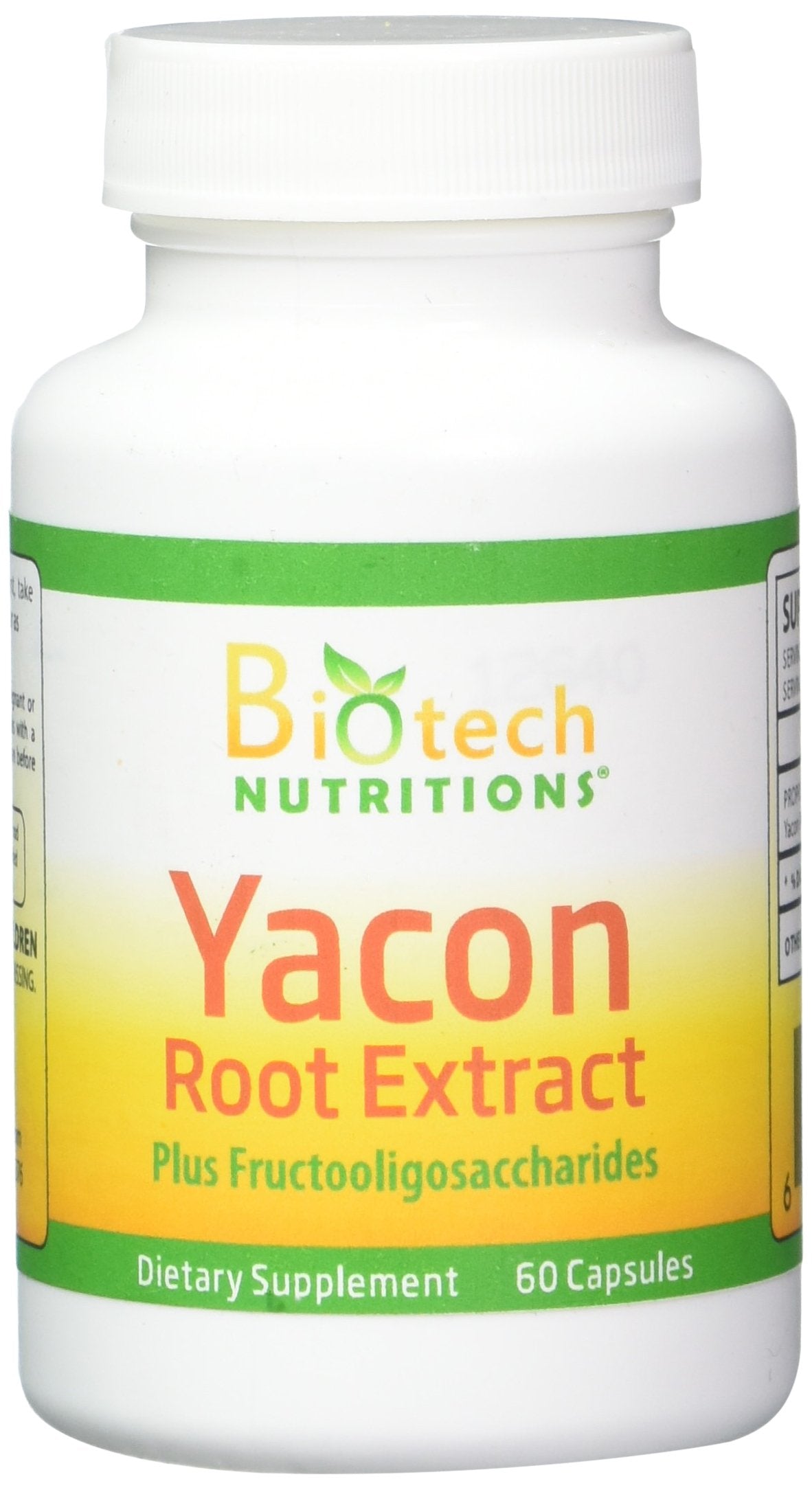 Biotech Nutritions Yacon Root Extract 1200 mg Capsules, 60 Count