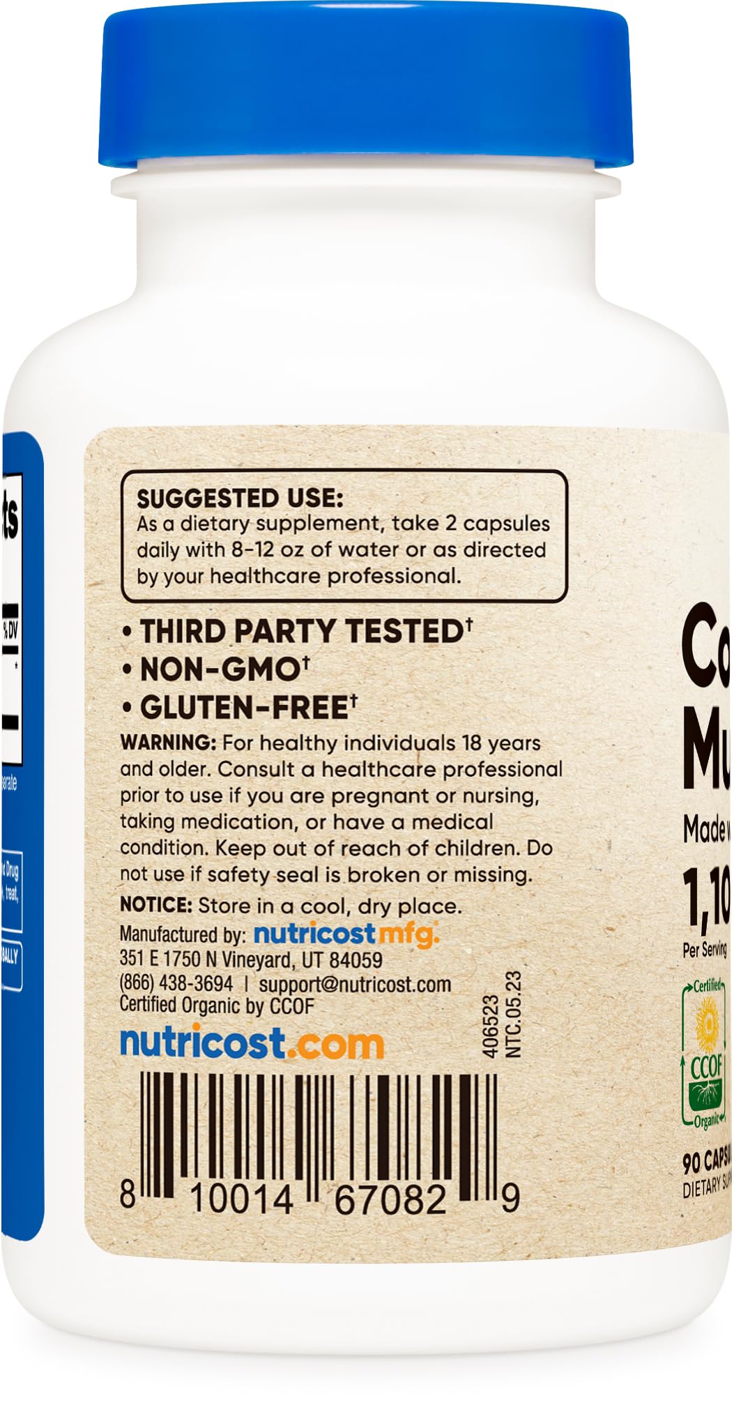Nutricost Cordyceps Mushroom (1100mg) Capsules 90 Count
