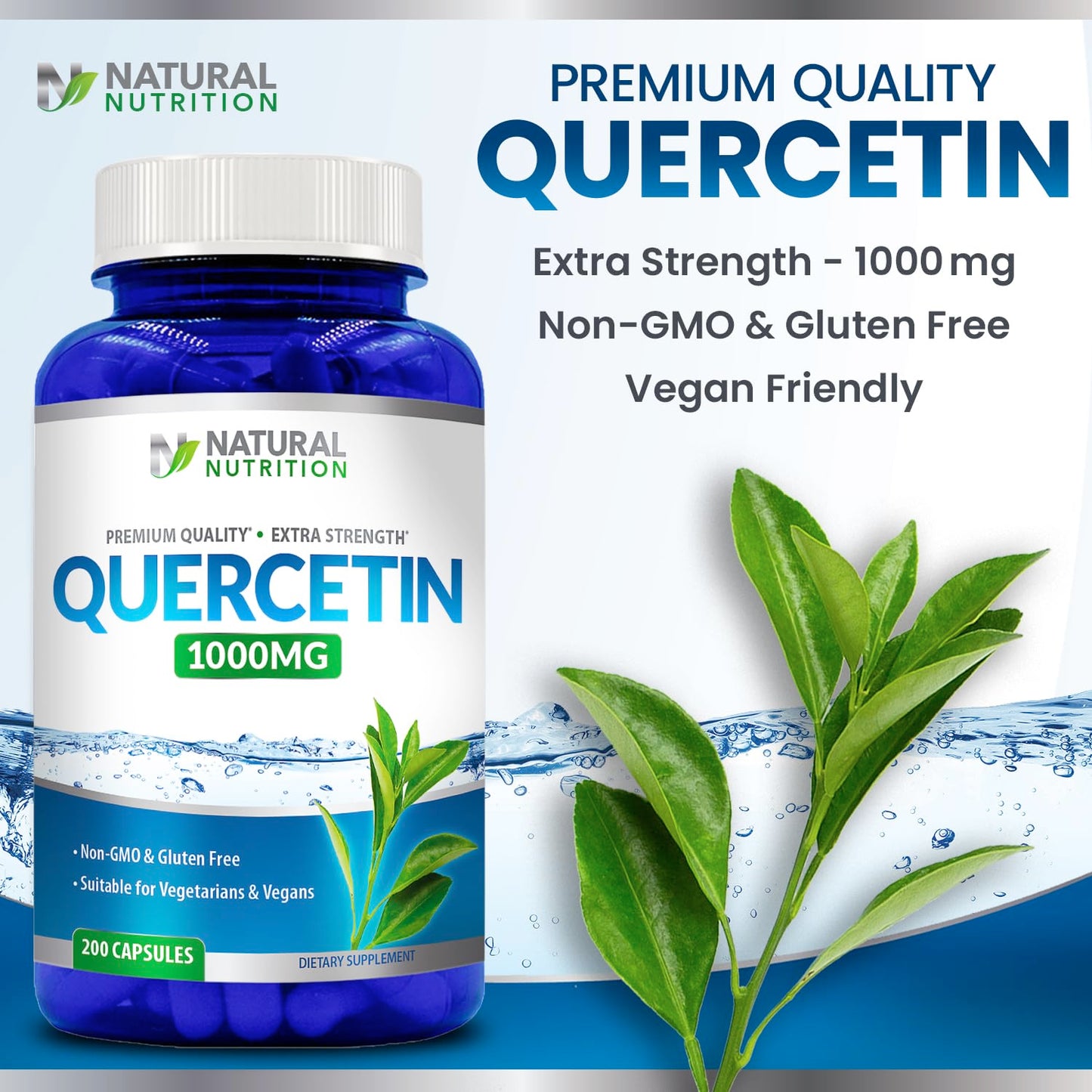 Generic Natural Vitamin Quercetin Maximum Strength 1000mg 200 Capsules