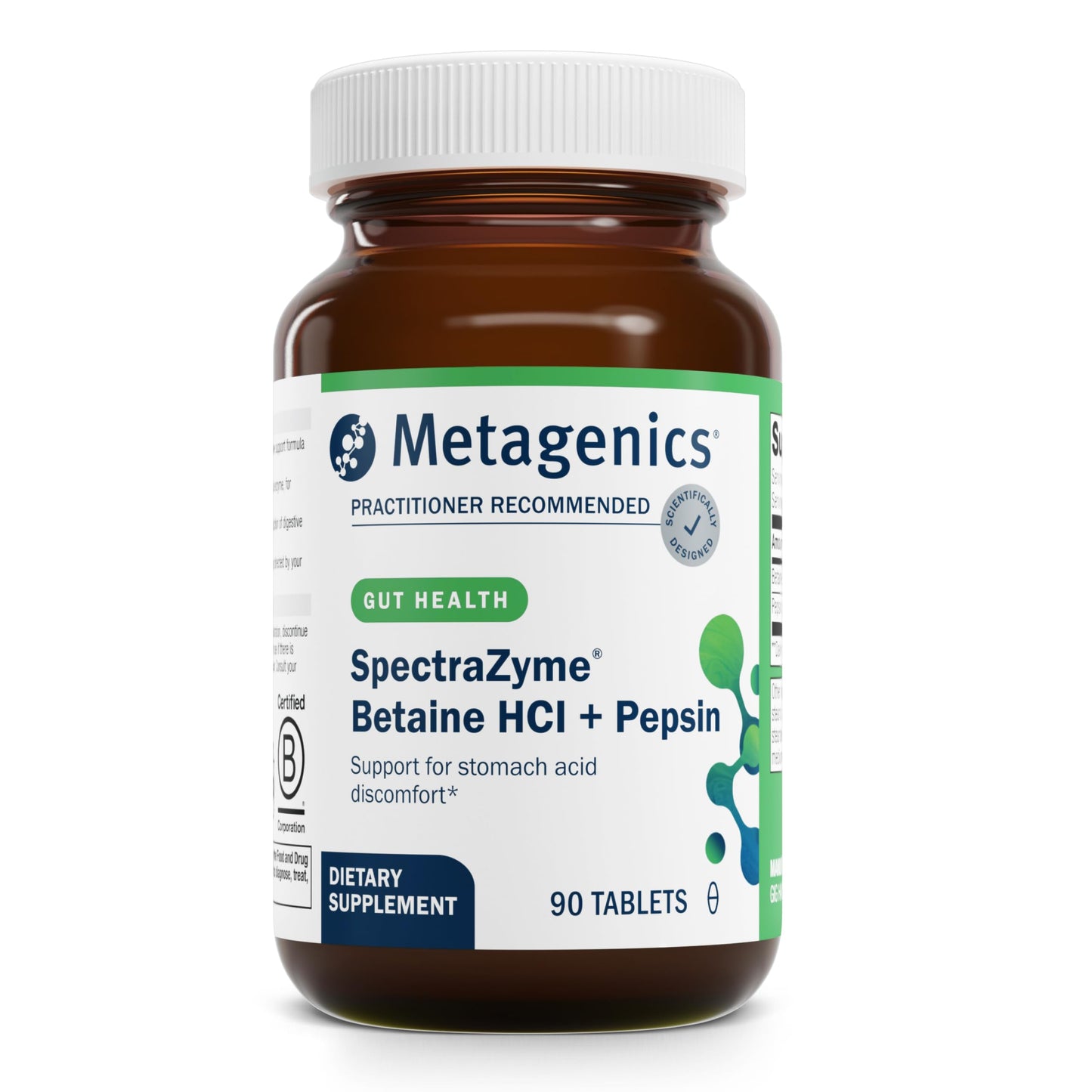 Metagenics SpectraZyme Betaine HCl with Pepsin Capsules 90 Count