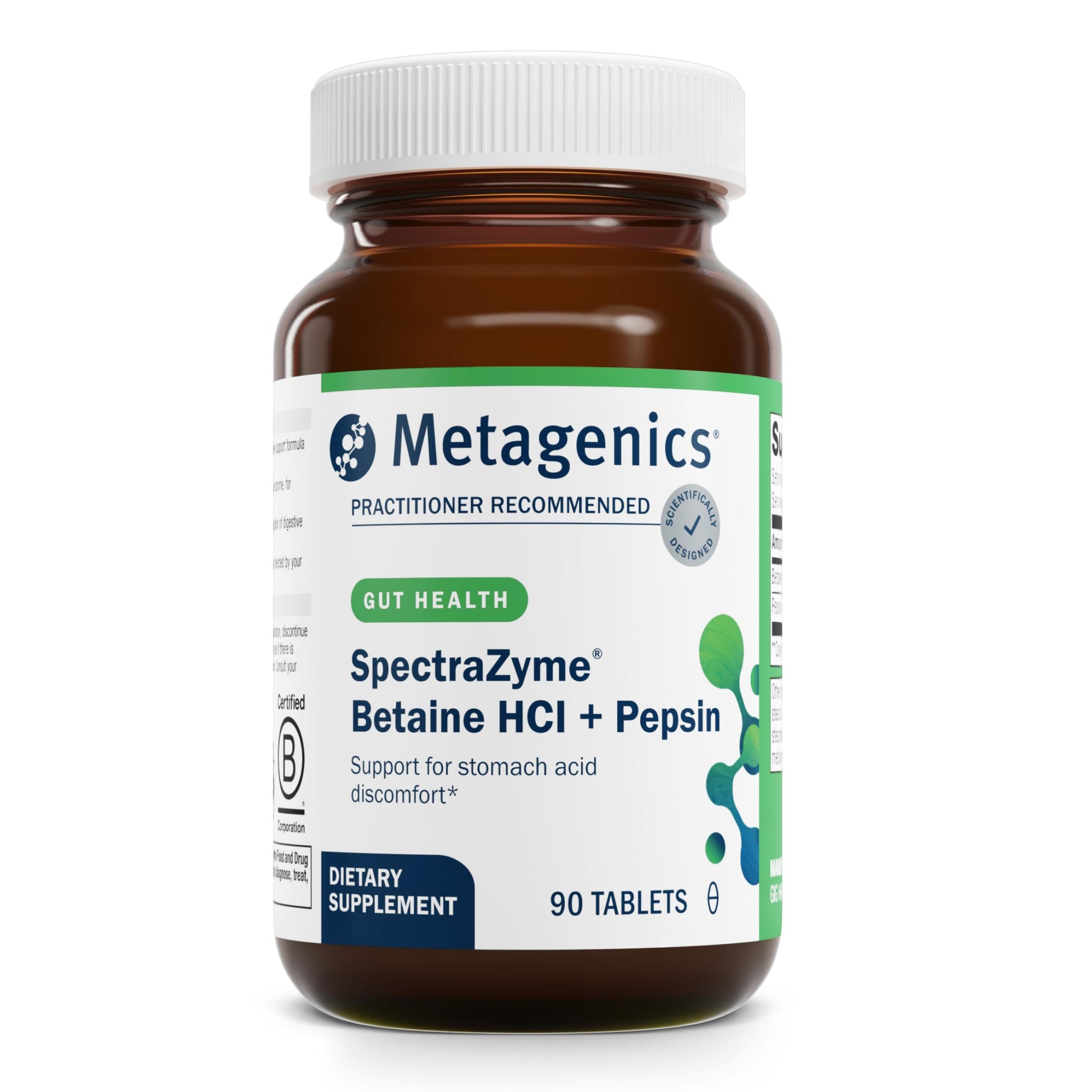 Metagenics SpectraZyme Betaine HCl with Pepsin Capsules 90 Count