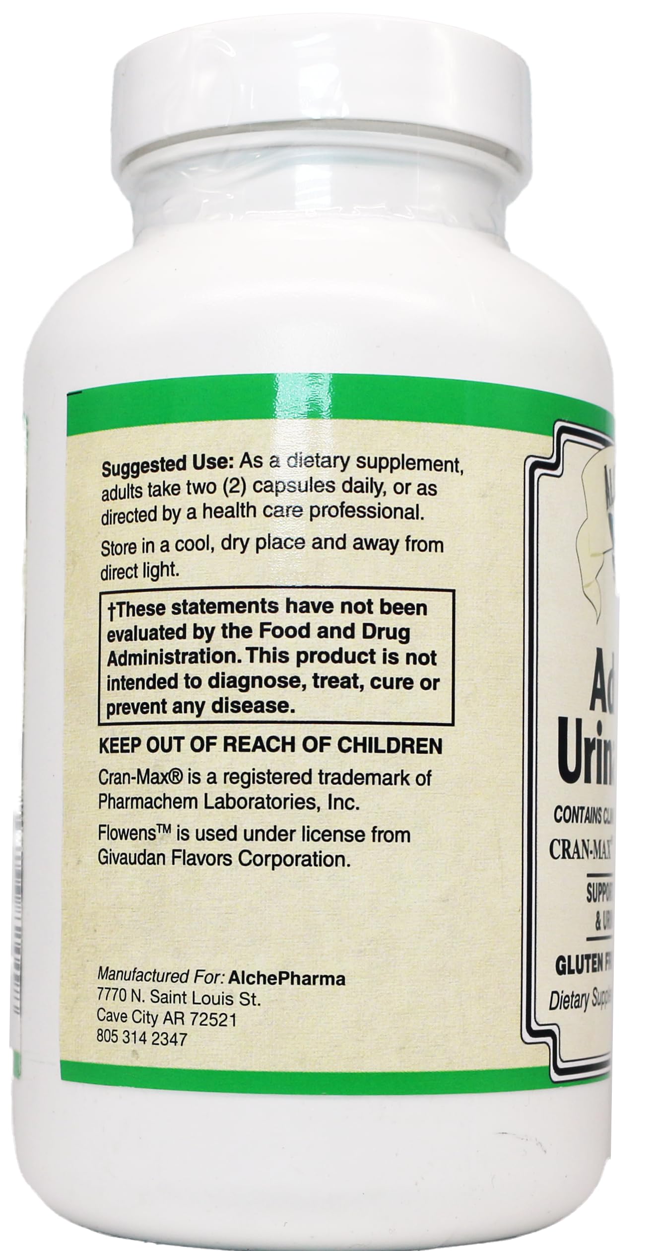 AlchePharma Advanced Urinary Care Supplement Flowens Cranberry Extract Blend Capsule, 1 Count
