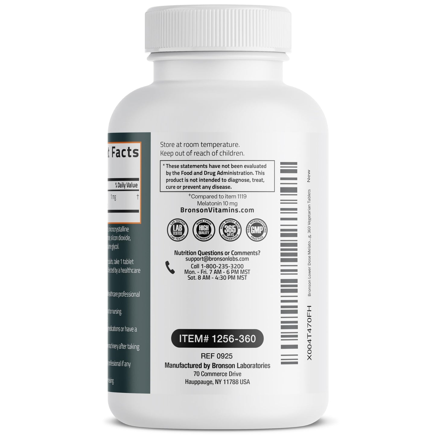 Bronson Lower Dose Melatonin 1mg Capsule, 360 Count