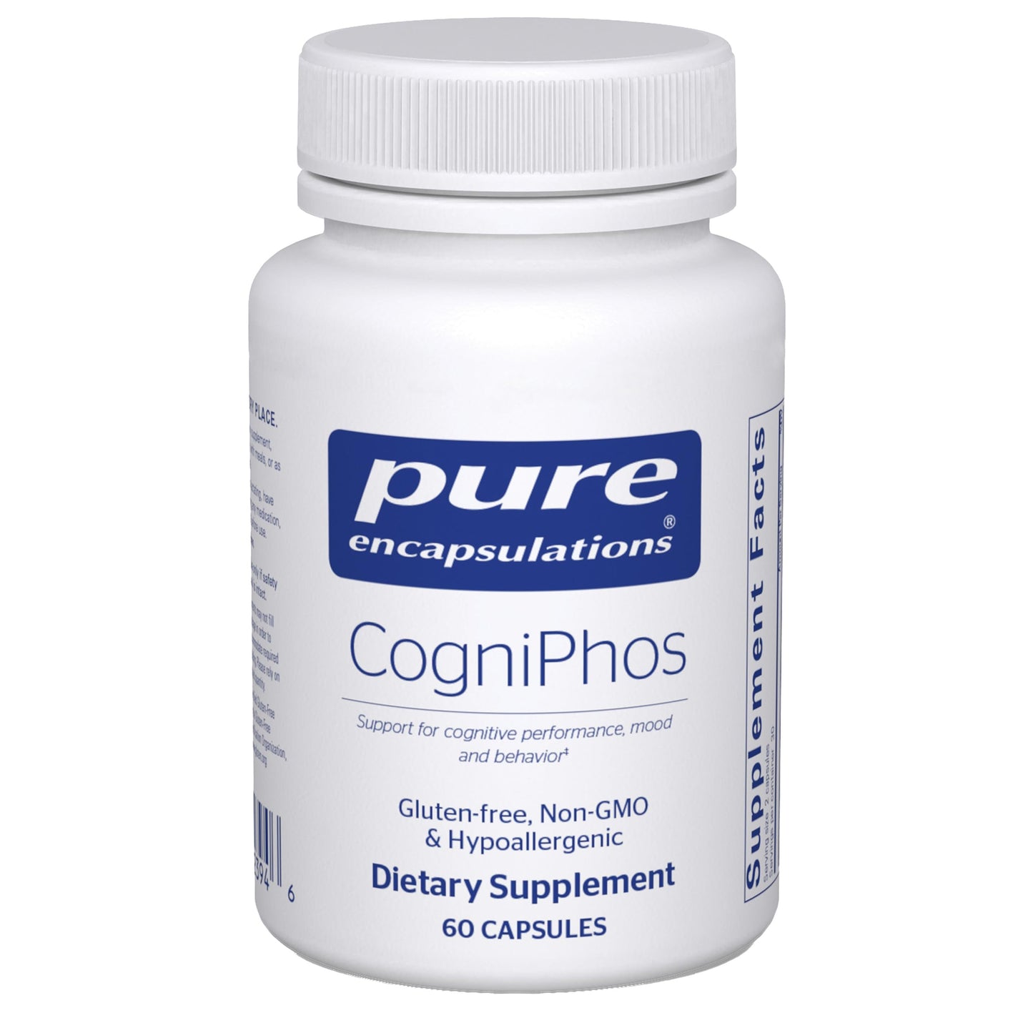 Pure Encapsulations CogniPhos Acetyl-L-Carnitine Supplement with Cognizin Citicoline & Phosphatidylserine - Supports Memory & Positive Mindset - Vitamin B6 & Zinc - Gluten-Free Capsules, 60 Count