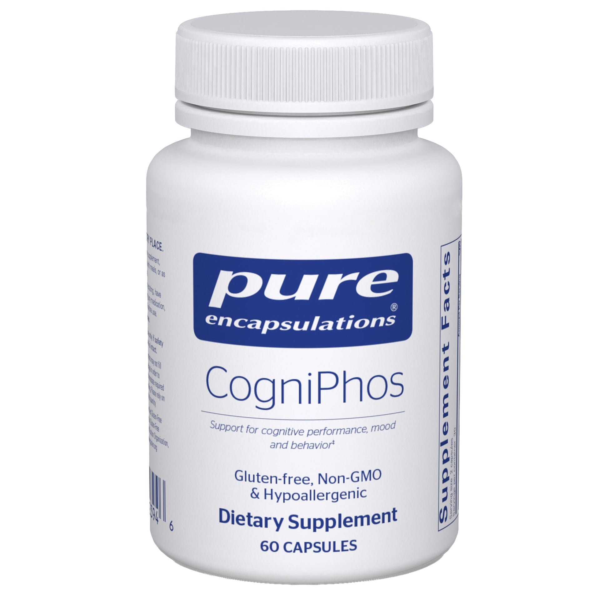 Pure Encapsulations CogniPhos Acetyl-L-Carnitine Supplement with Cognizin Citicoline & Phosphatidylserine - Supports Memory & Positive Mindset - Vitamin B6 & Zinc - Gluten-Free Capsules, 60 Count