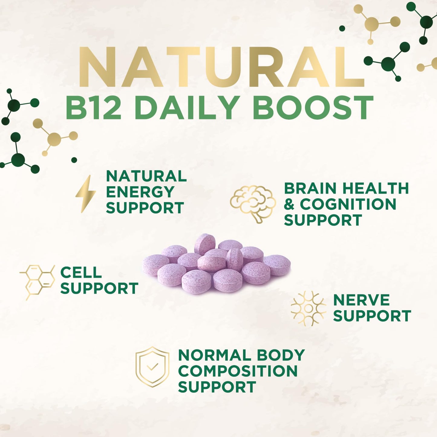 Nature's Nutrition Vitamin B12 1000 mcg Methylcobalamin Chewable Tablet, 120 Tablets