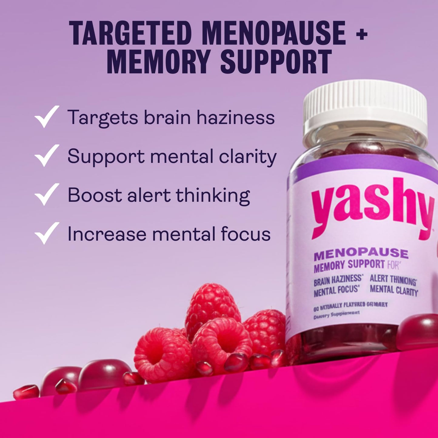 YASHY Menopause Memory Support Gummies, 60 Gummies