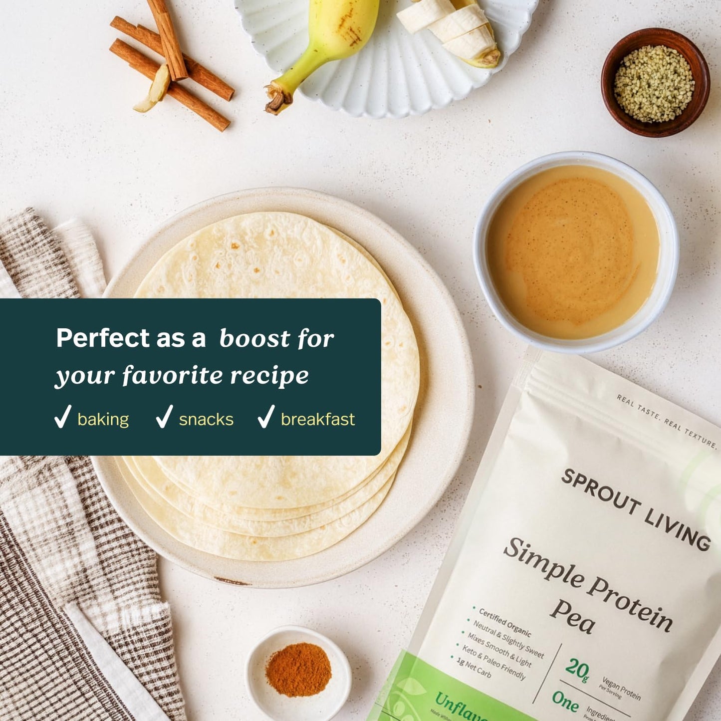 Sprout Living Organic Pea Protein Powder 16 oz
