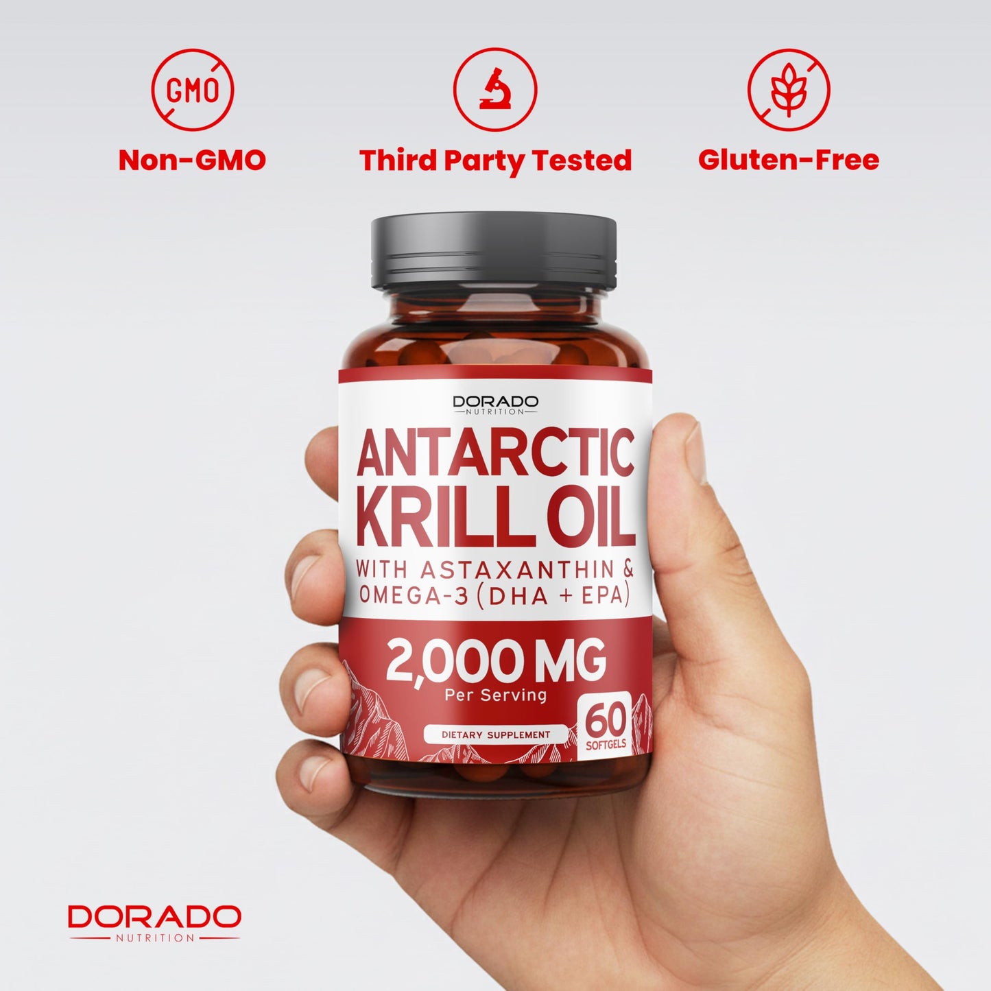 Dorado Nutrition Antarctic Krill Oil Softgels, 60 Count