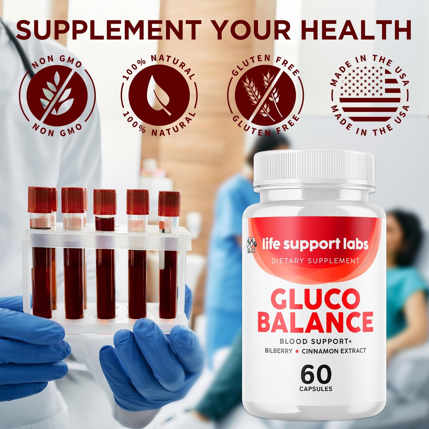 MJO Life Support Labs Blood Health Pills Capsules, 300 Capsules