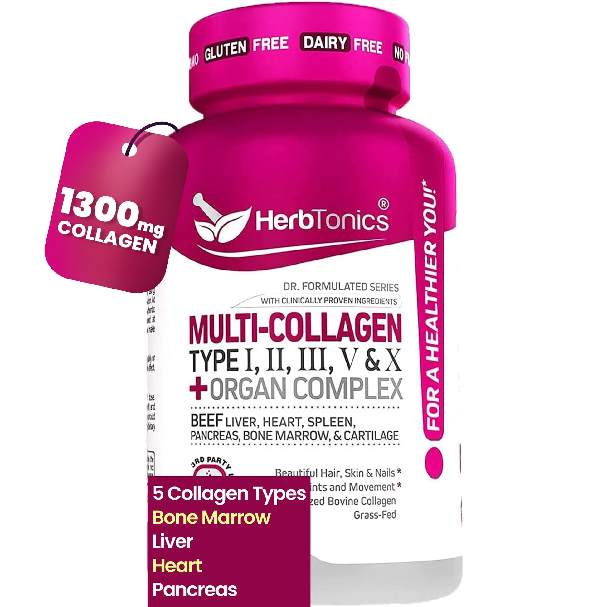Herbtonics Multi Collagen + Organ Complex Capsules 90 Capsules