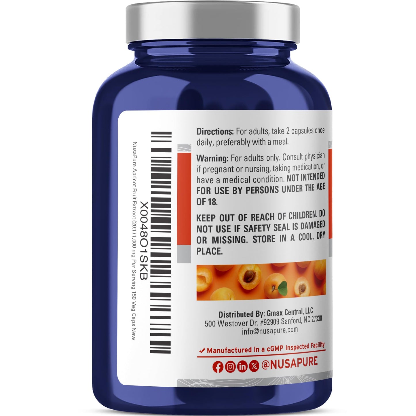 NusaPure Apricot 150 Veg Capsules