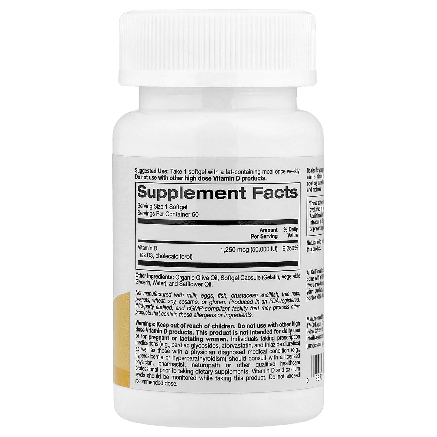 SuperNutrition SimplyOne Vitamin D3 50,000 IU Capsule, 1 Count