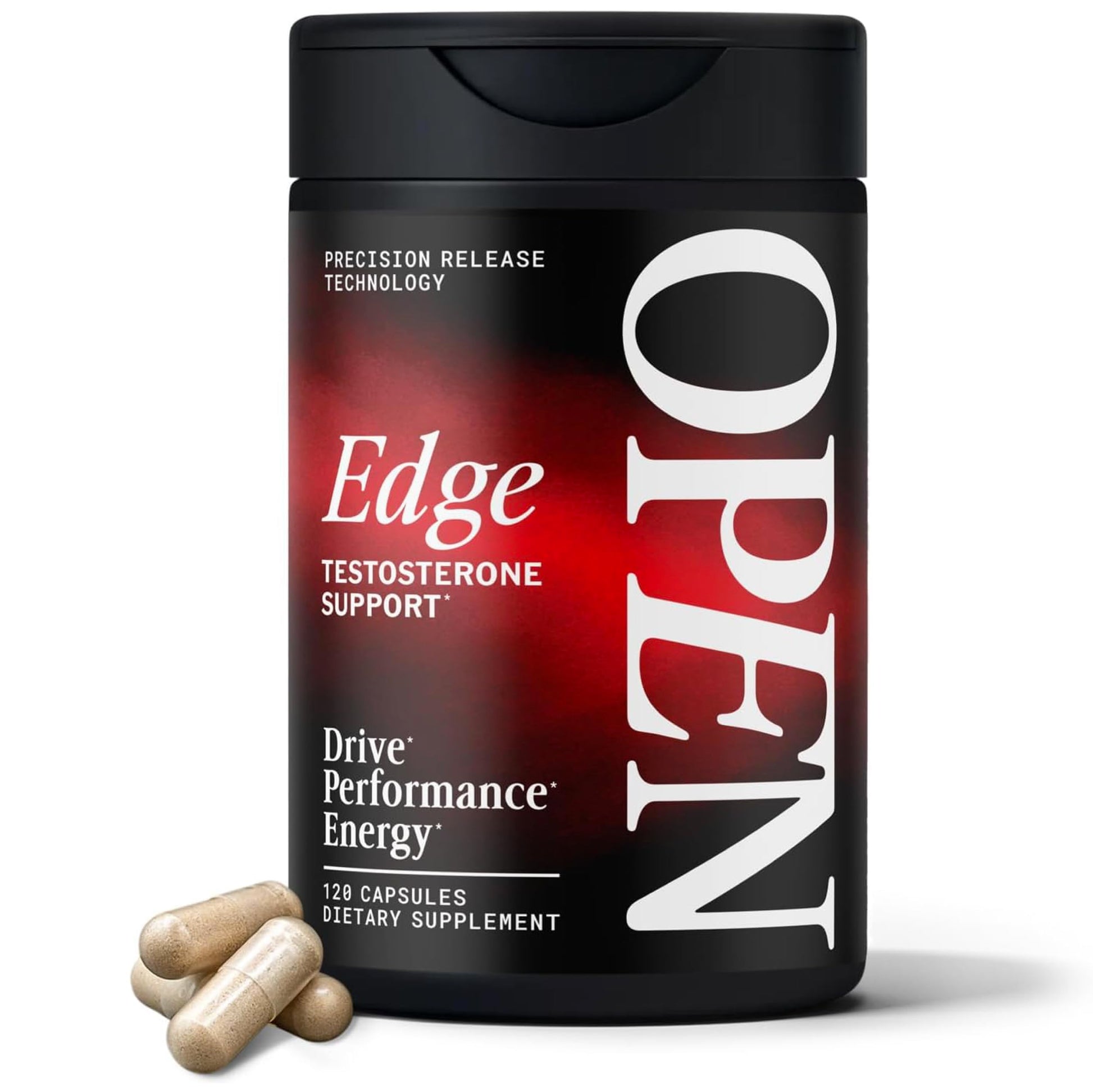 OPEN Essentials Testosterone Booster for Men - Drive, Energy & Muscle Support - 11-in-1 Formula, Tongkat Ali, KSM-66 Ashwagandha, Fenugreek, Boron, DIM - 120 Capsules