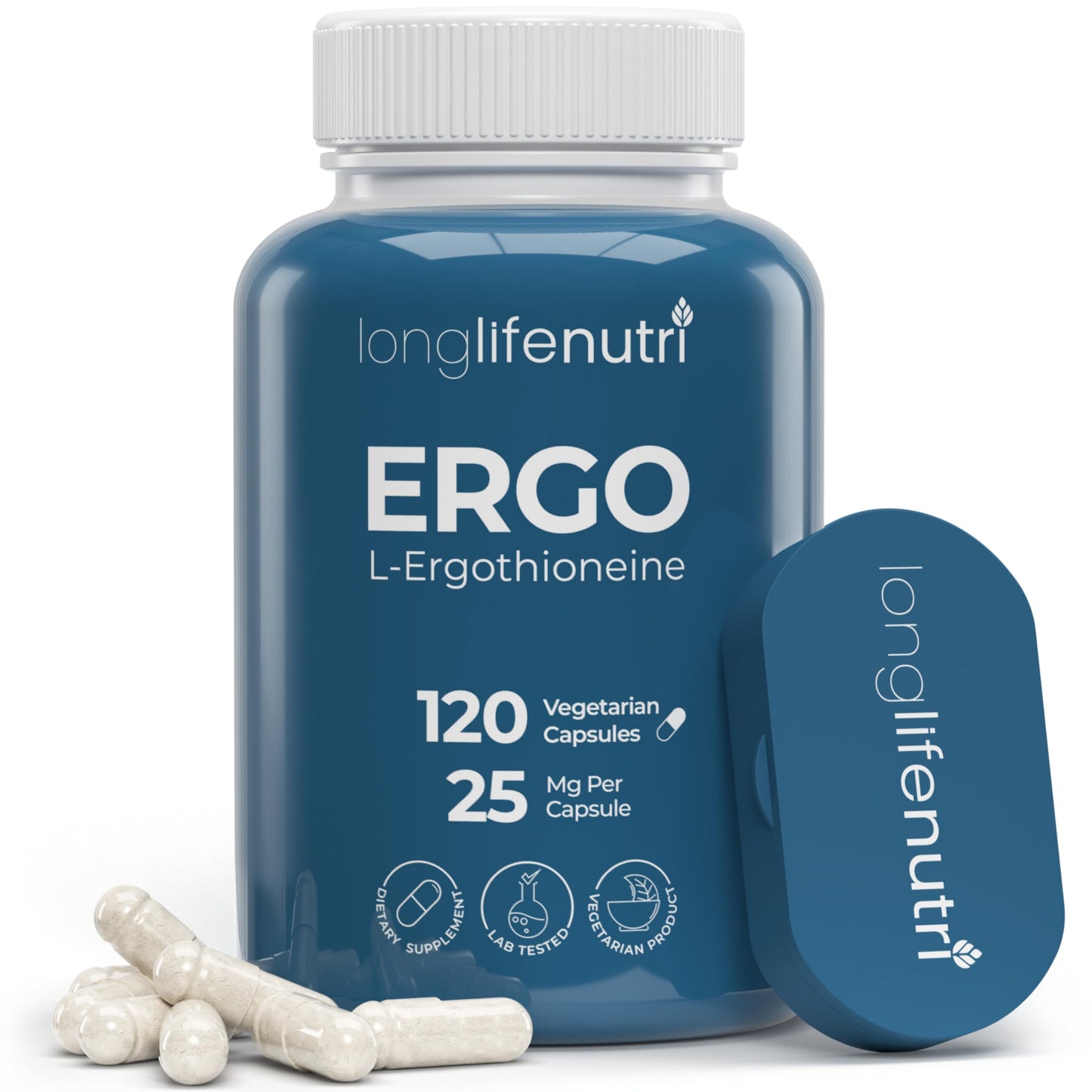 LongLifeNutri L-Ergothioneine 25mg Capsules, 120 Count