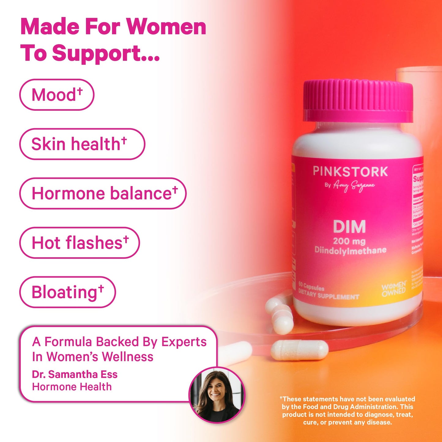 Pink Stork DIM Supplement for Women Capsule 60 Count