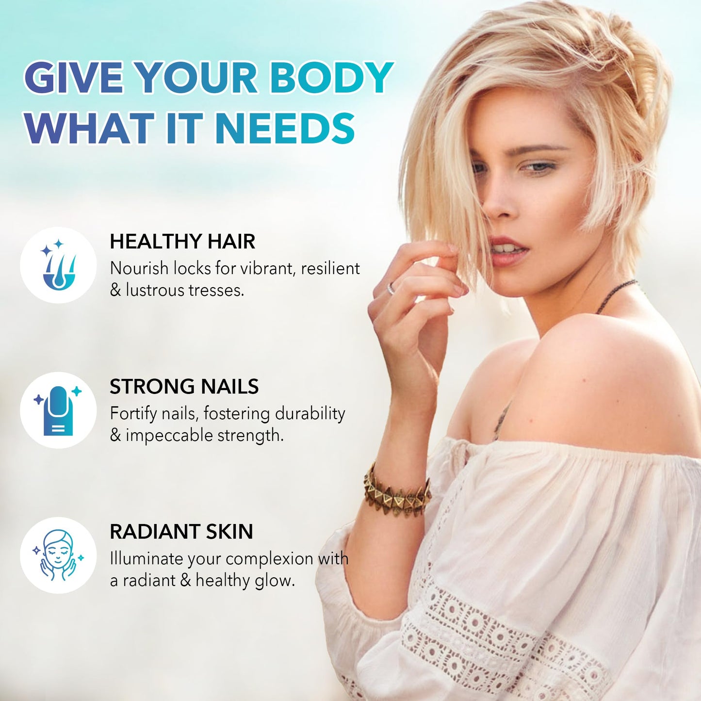Veetify Hair, Skin and Nails Vitamins, 60 Capsules