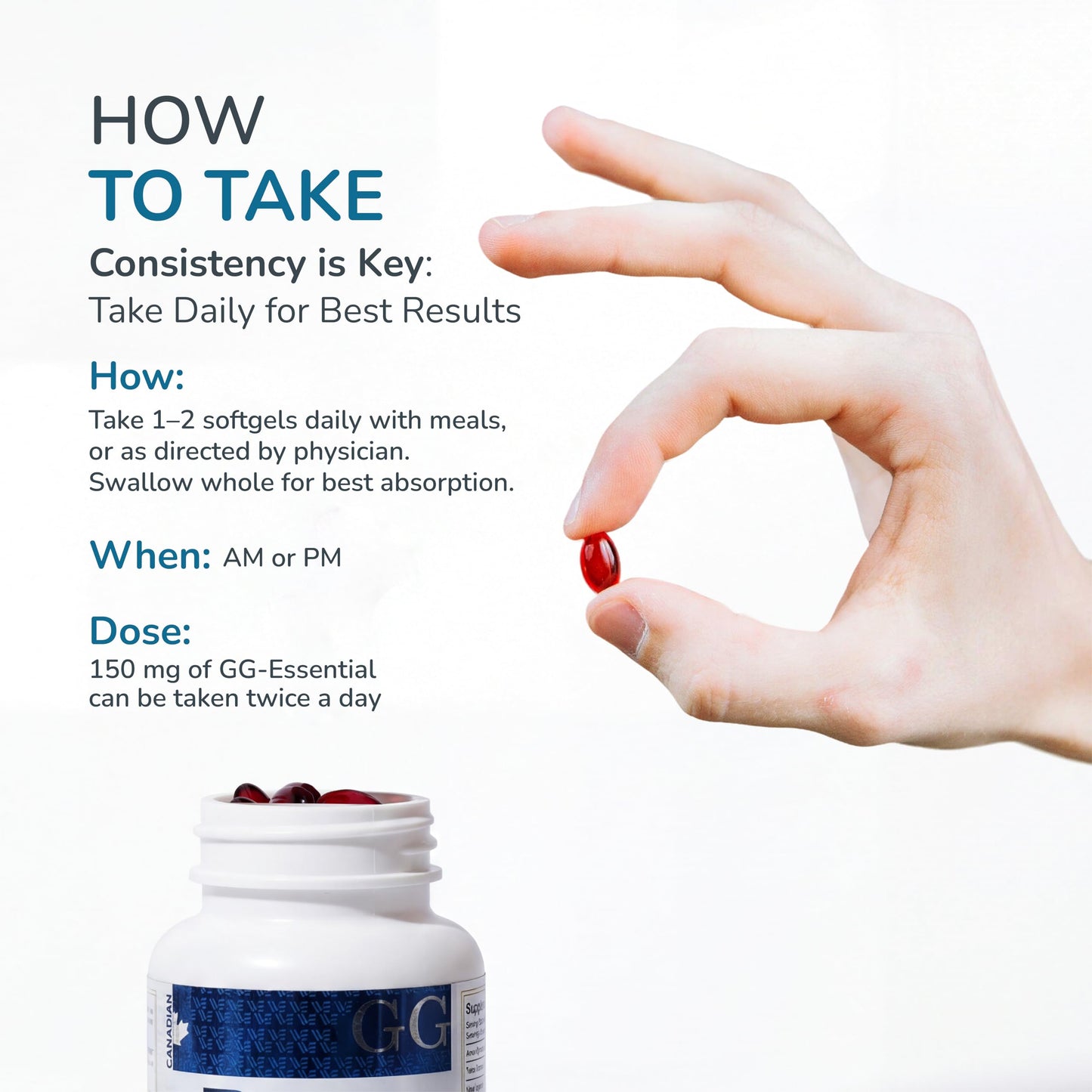 WELLNESS EXTRACT Geranylgeraniol GG 150mg Annatto-Derived Supplement for CoQ10 Support, Cellular Energy & Muscle Health Softgels 60