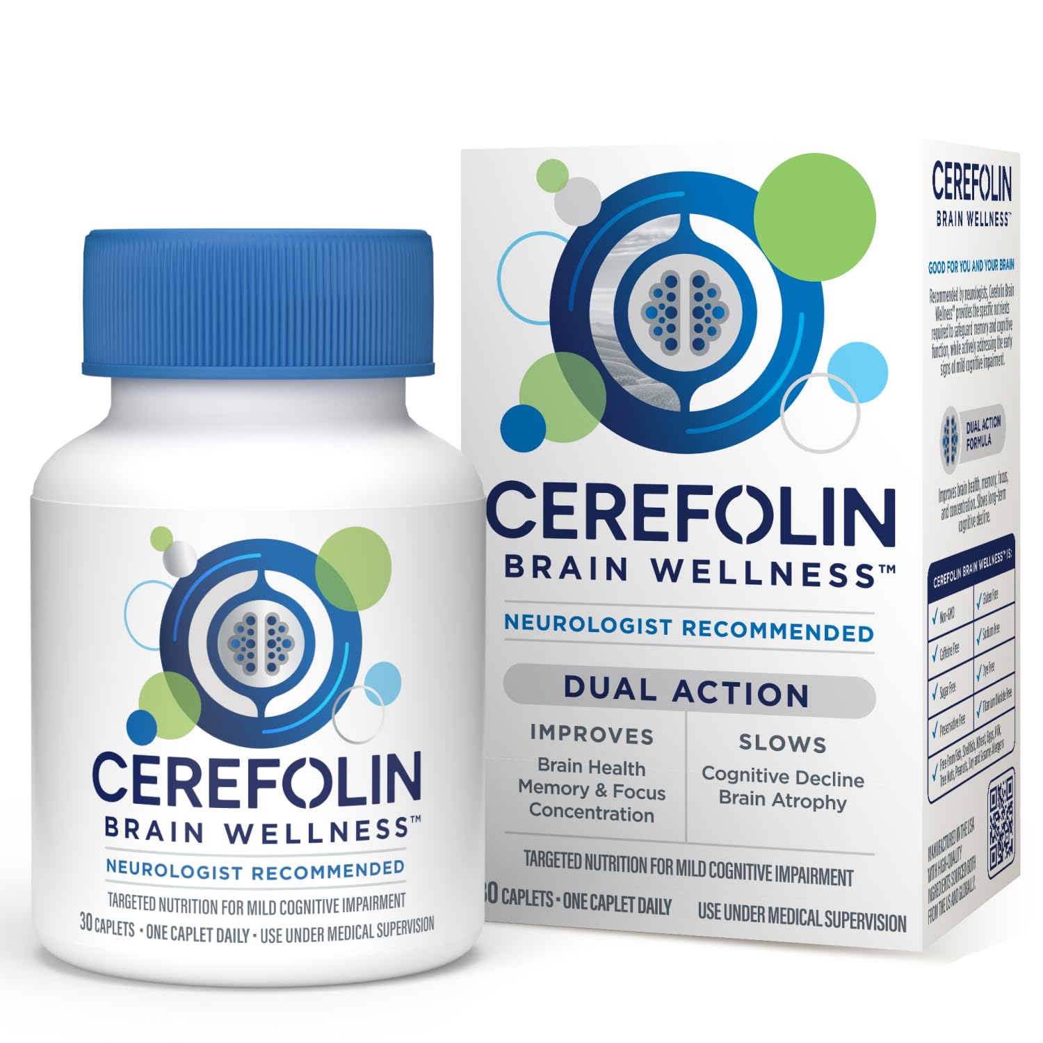 Cerefolin Brain Wellness Caplets, 30 Count