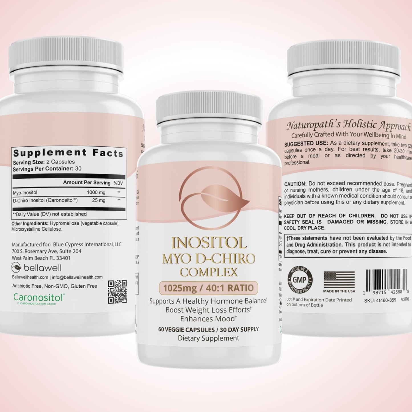 BELLAWELL Myo D-Chiro Inositol Complex – Women’s Harmony Formula 60 Capsules