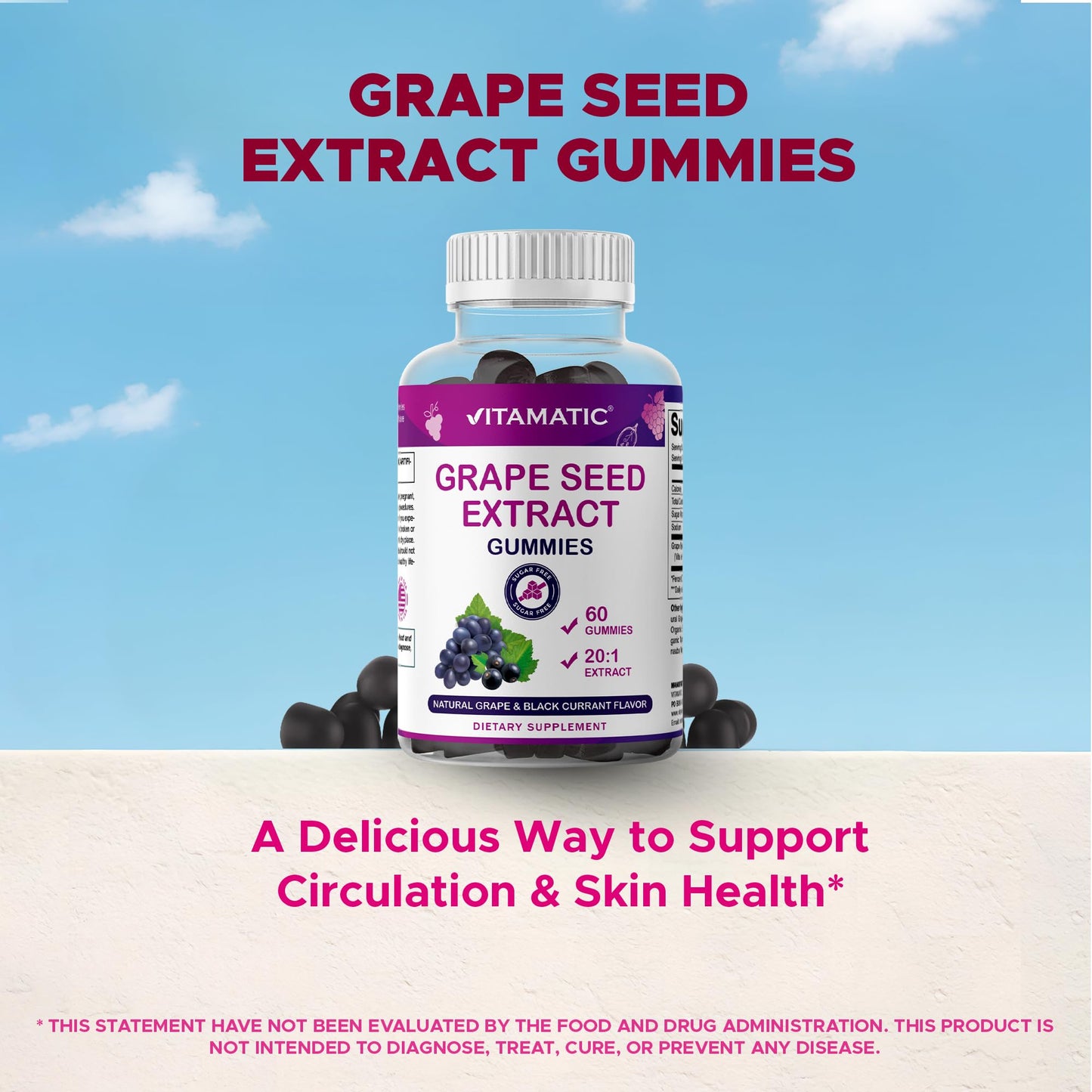 Vitamatic Grape Seed Extract Gummies 120 Gummies