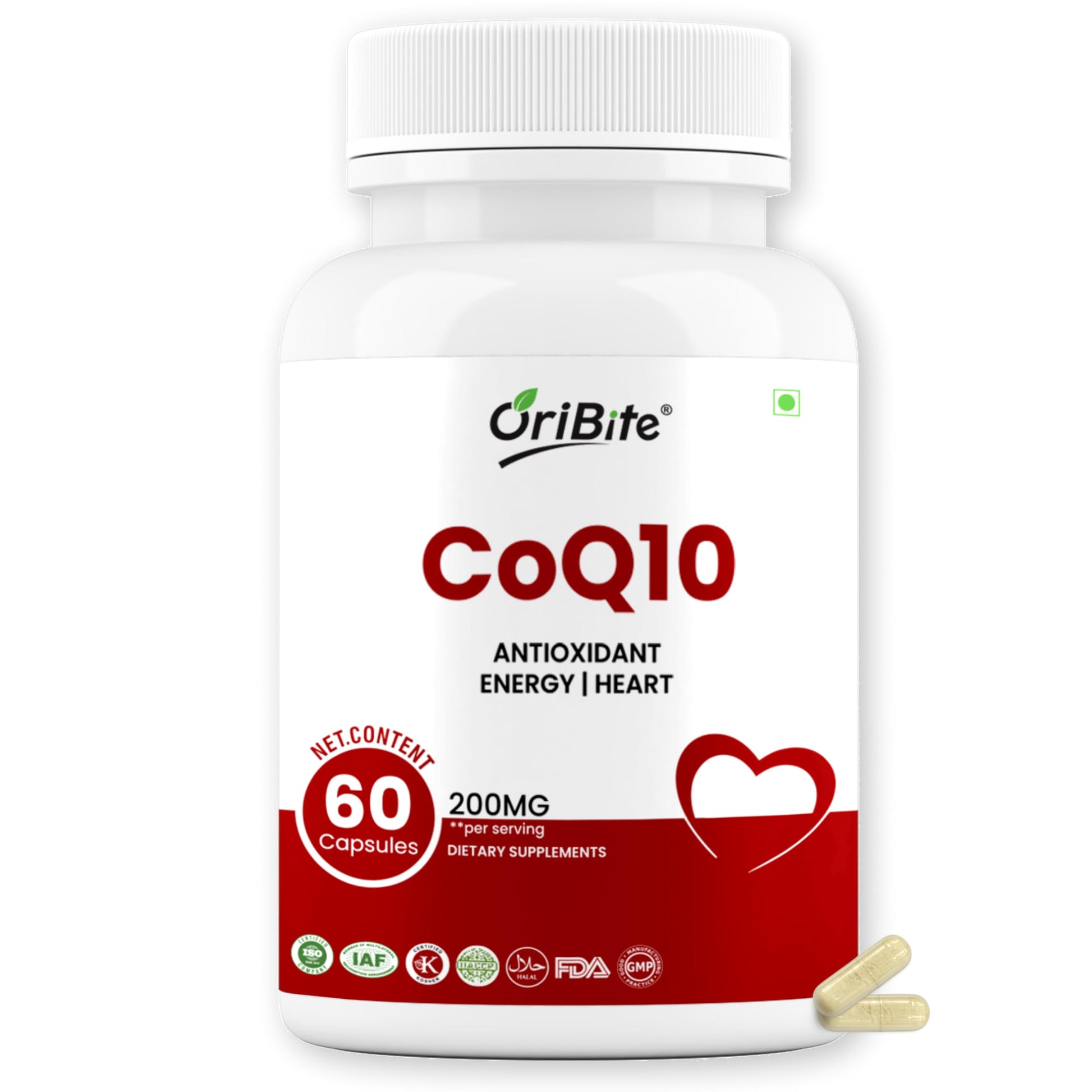 ORIBITE CoQ10 200mg Capsule, 60 Veggie Capsules