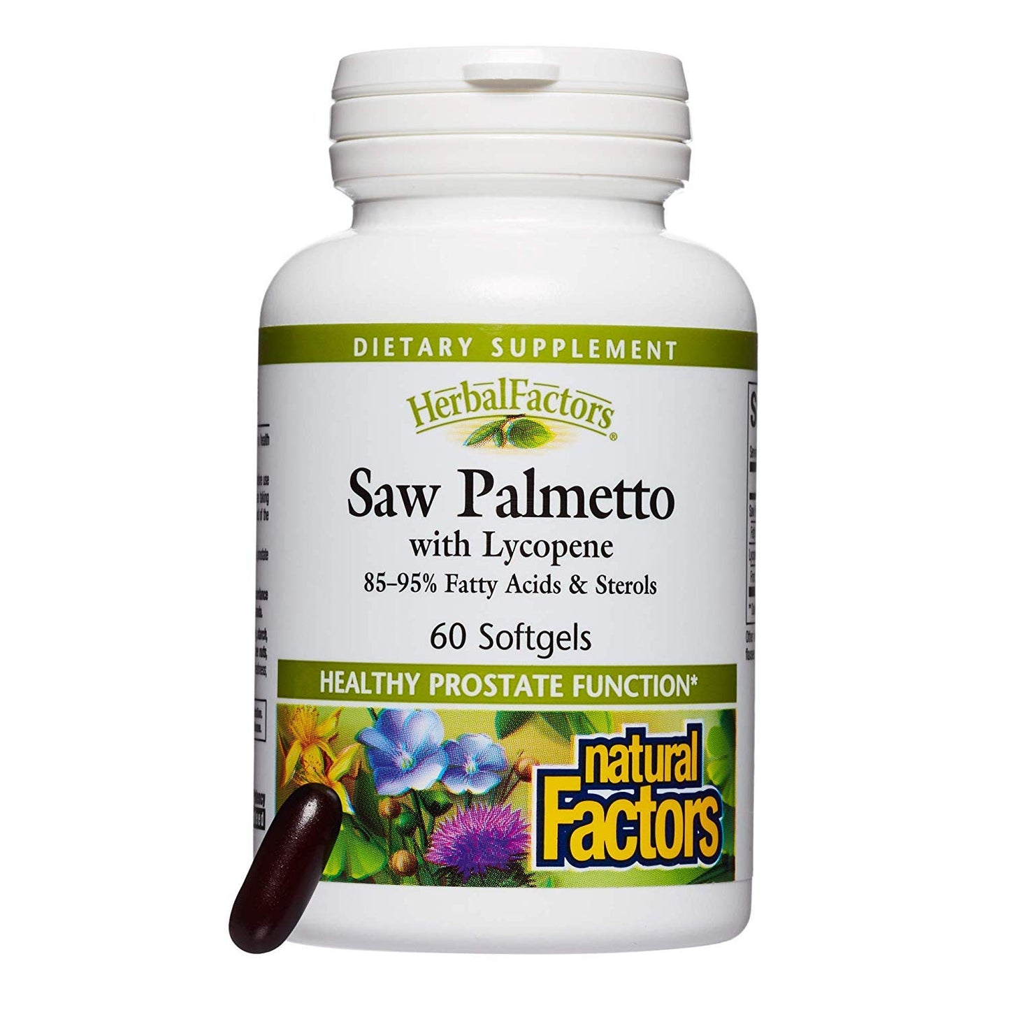 Natural Factors HerbalFactors Saw Palmetto with Lycopene Softgels, 60 Softgels