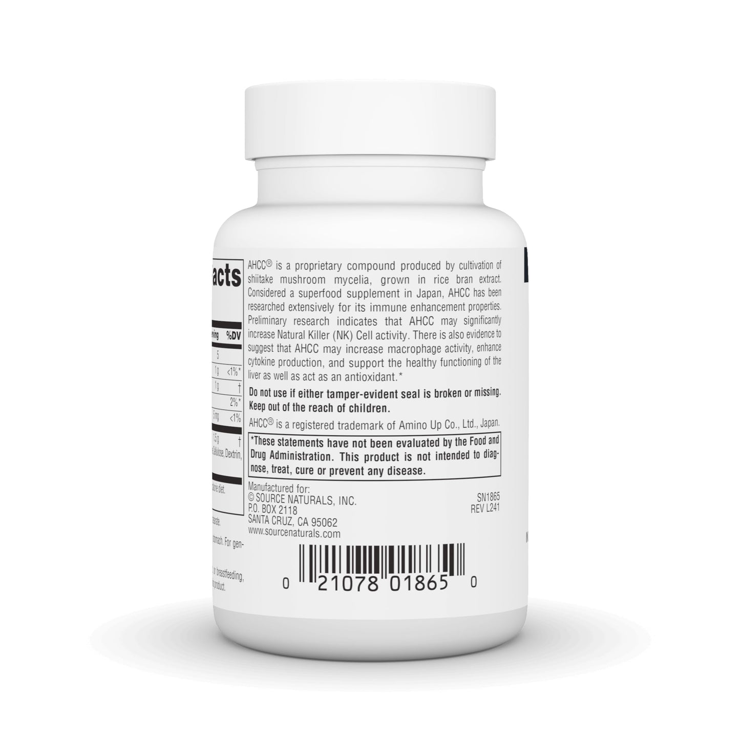 Source Naturals AHCC 750 mg Capsules, 30 Count