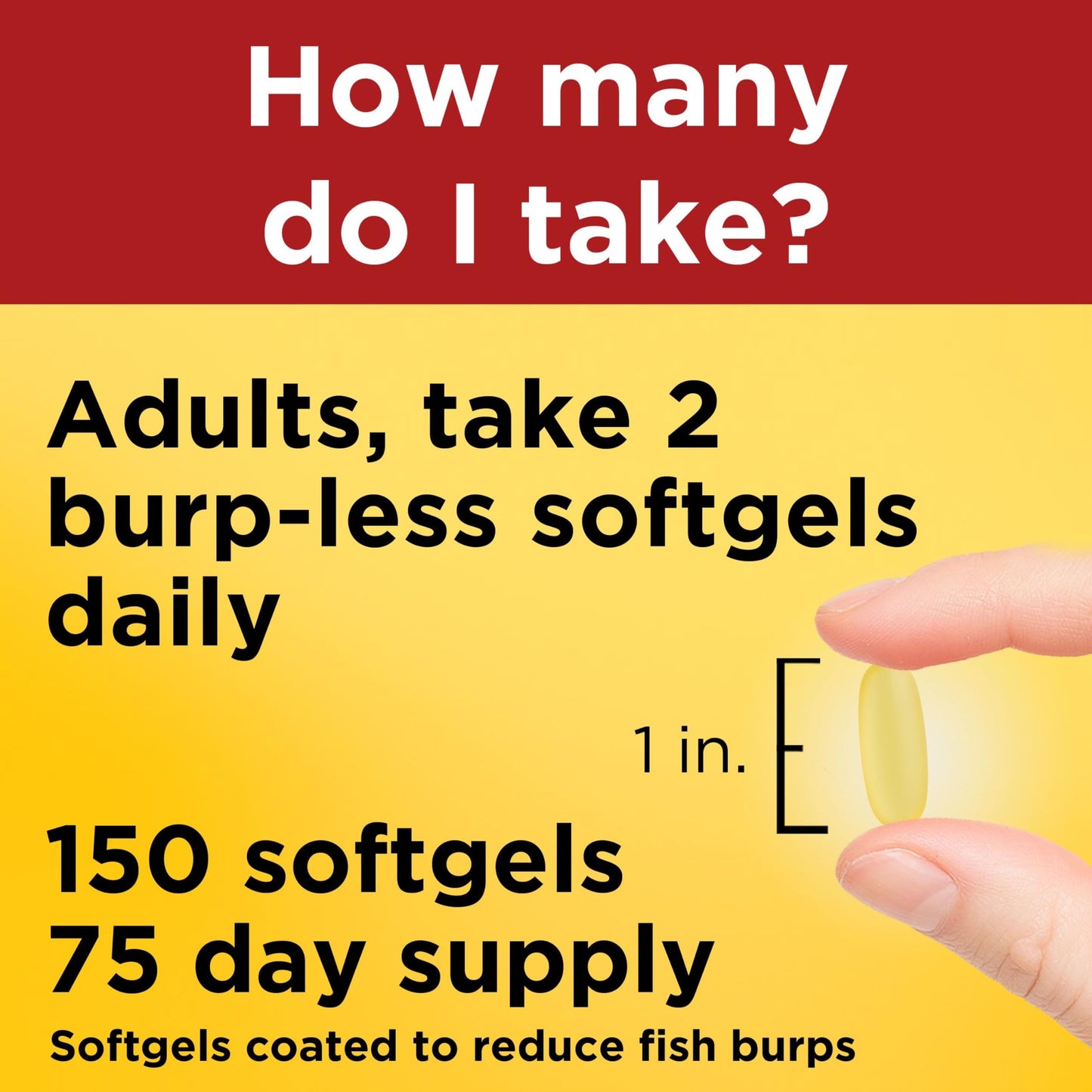 Nature Made Burp Less Fish Oil Omega 3 1000mg Softgels, 150 Softgels