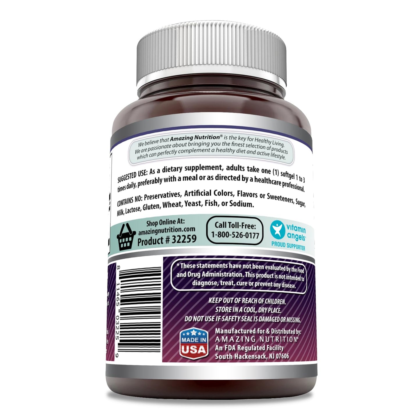 Amazing Nutrition Black Currant Oil 1500 Mg Per Serving Softgels, 1 Count