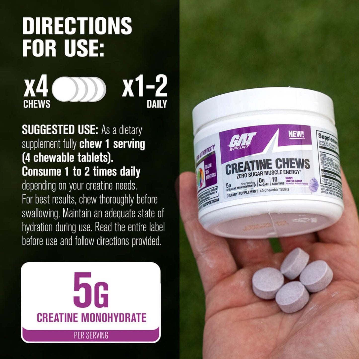 GAT SPORT Creatine Chews 40 Tablets