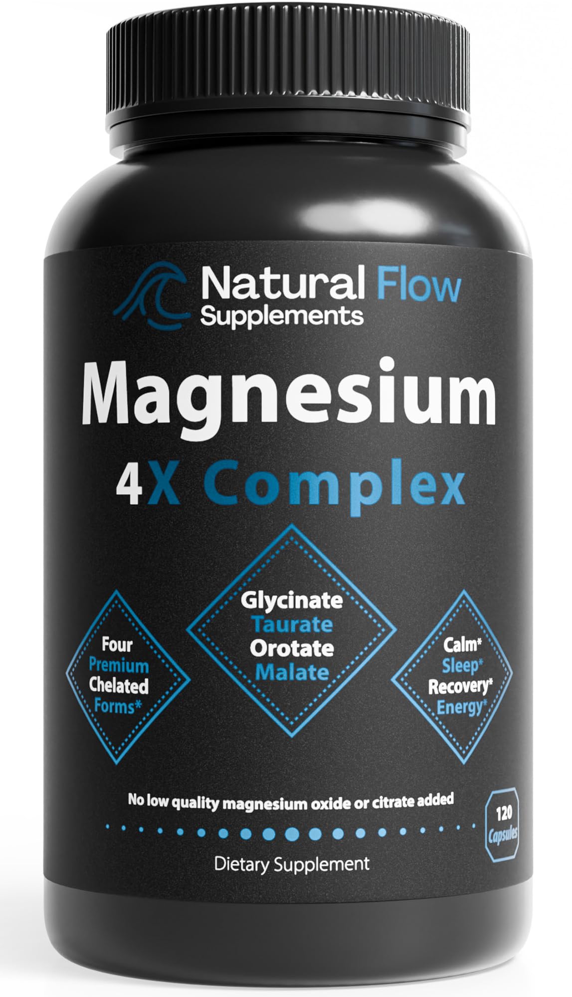 Natural Flow Supplements 4X Magnesium Supplement Capsule 120 Count