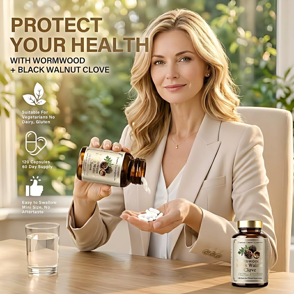 QDXHAYC Wormwood Black Walnut Clove Cleanse Capsules, 120