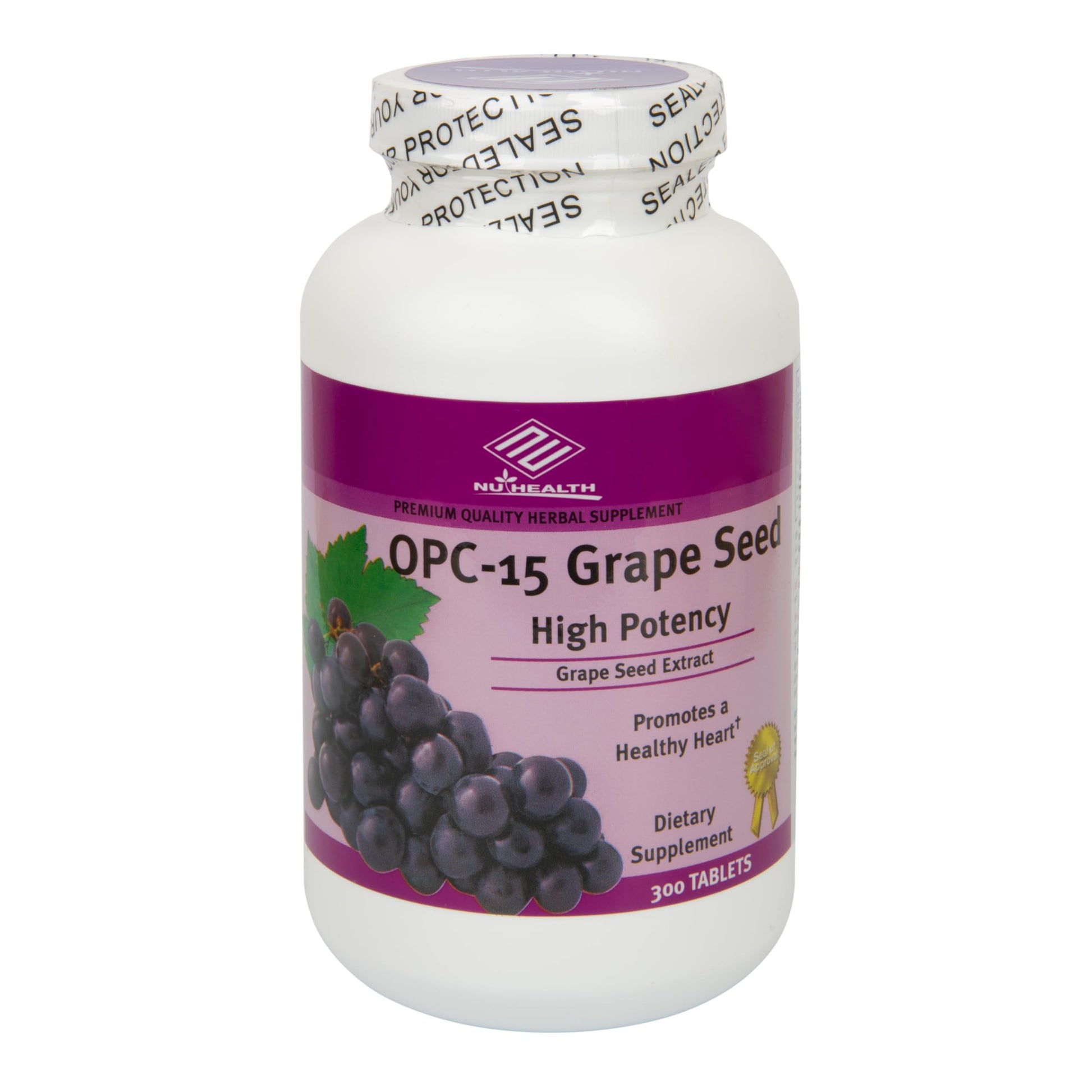 Nu-Health OPC-15 Grape Seed Extract, Vitamin C & Selenium, 300 Tablets