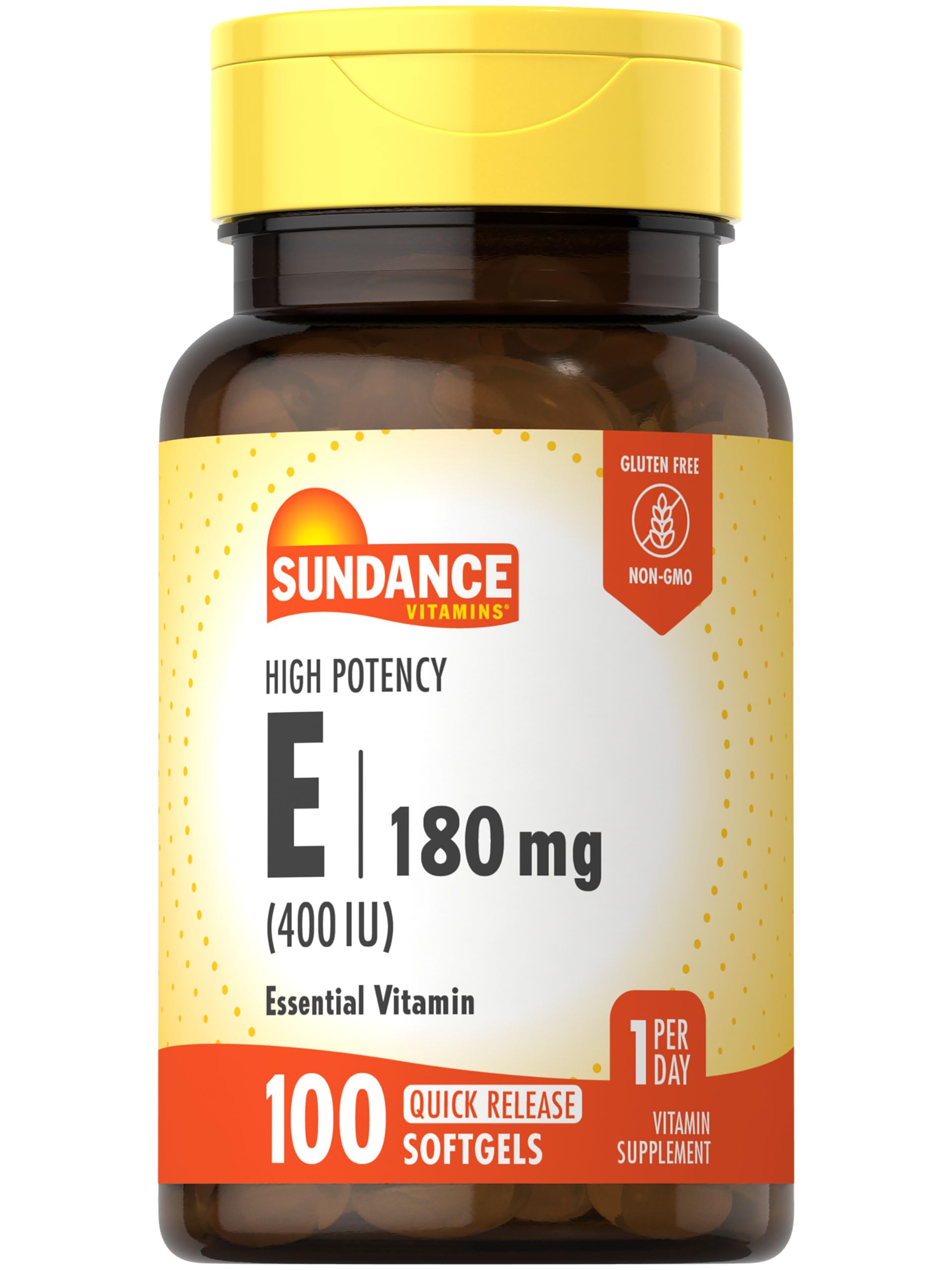 Sundance Vitamin E 180mg (400 IU) Softgels, 100 Count