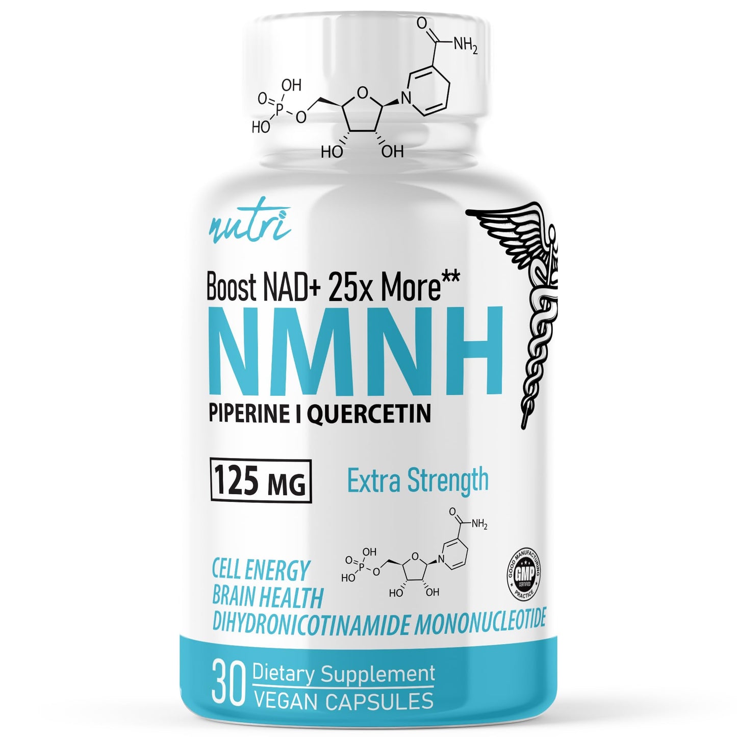Nature's Fusions Nutri NMNH 125 mg Capsule, 30 Count