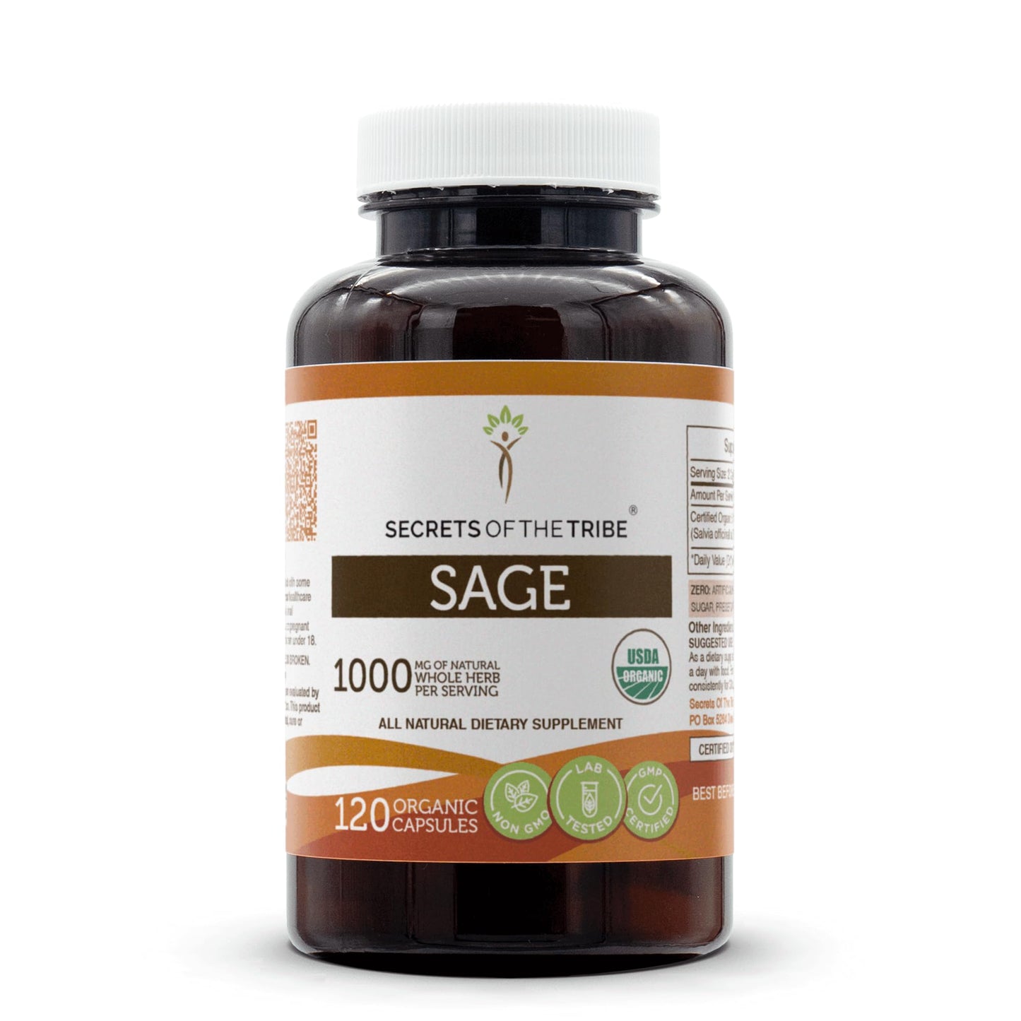 Secrets of the Tribe Sage USDA Organic Capsules, 120 Capsules